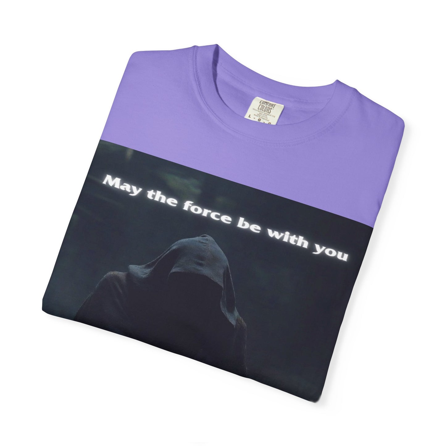 May the Force Be With You T-Shirt — Dark Hooded Lightsaber Graphic Tee