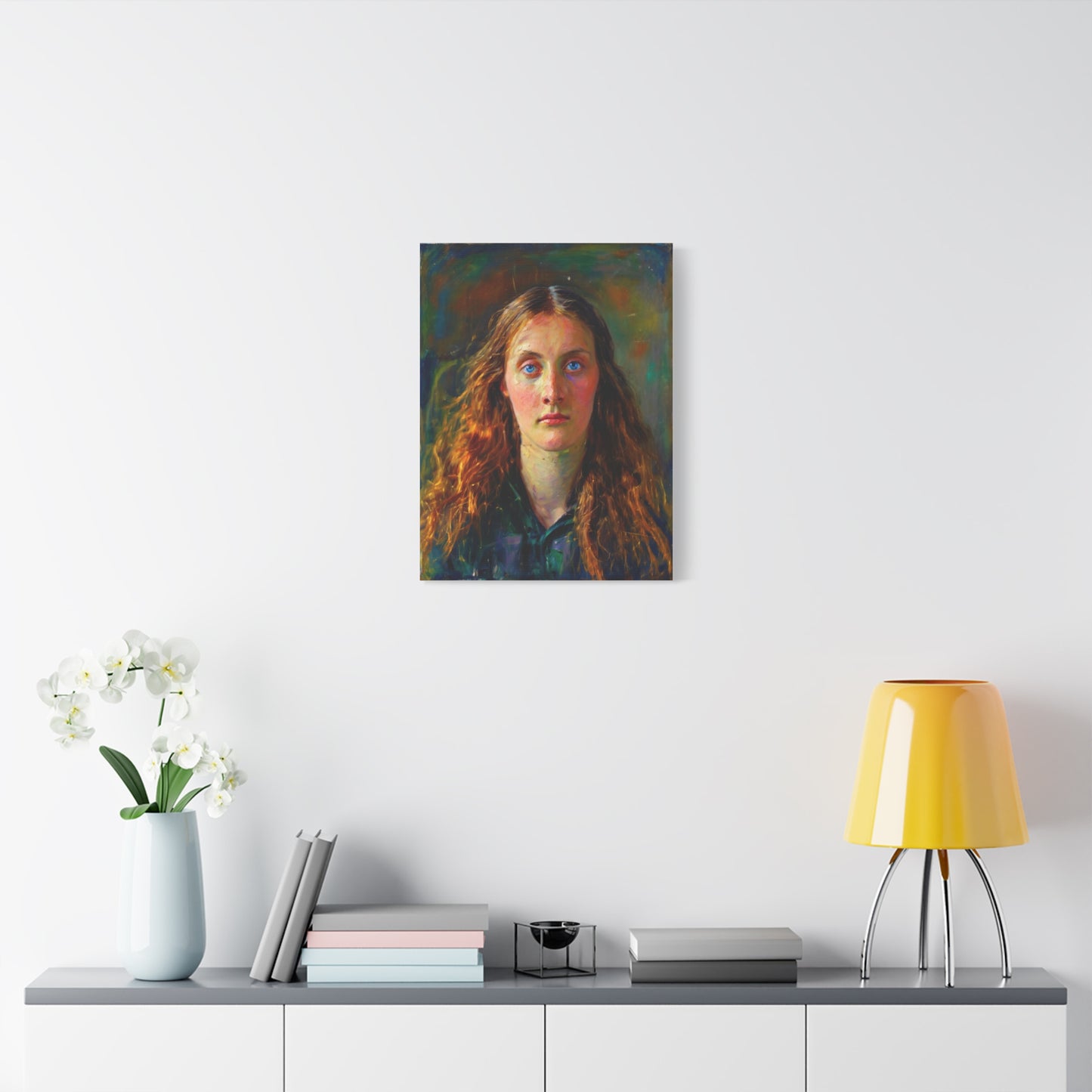 Portrait Canvas Print — Victorian Woman Oil Painting on Stretched Matte Canvas