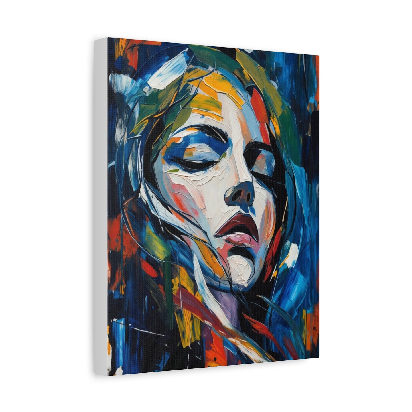 Abstract Colorful Woman Portrait Canvas