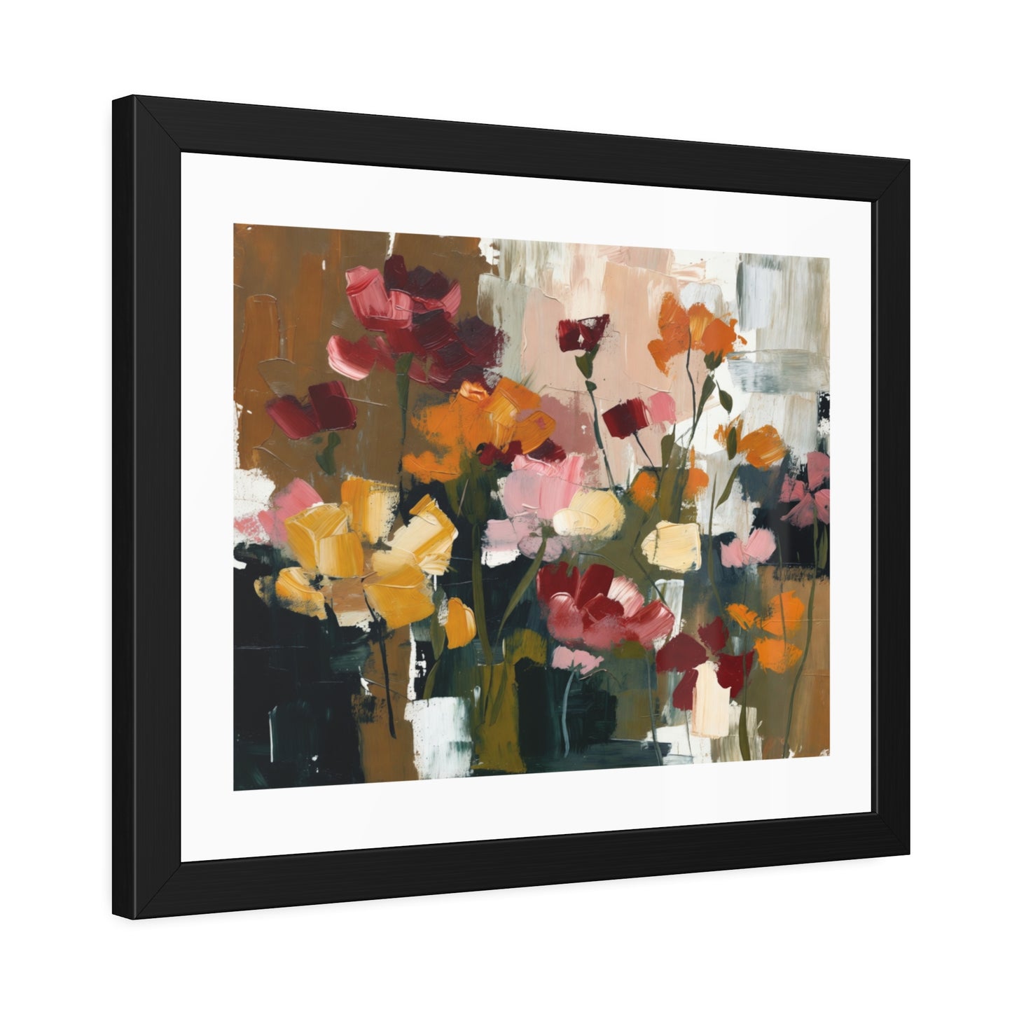 Framed Floral Art Print — Abstract Wildflower Poster for Living Room & Bedroom Décor
