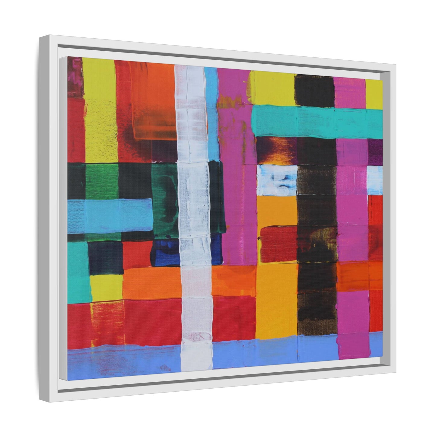Farbfeld Malerei (Acryl) by Unknown Artist Matte Framed Canvas Wall Art Print