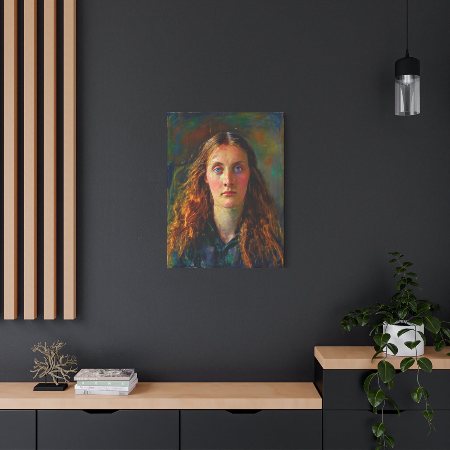 Portrait Canvas Print — Victorian Woman Oil Painting on Stretched Matte Canvas