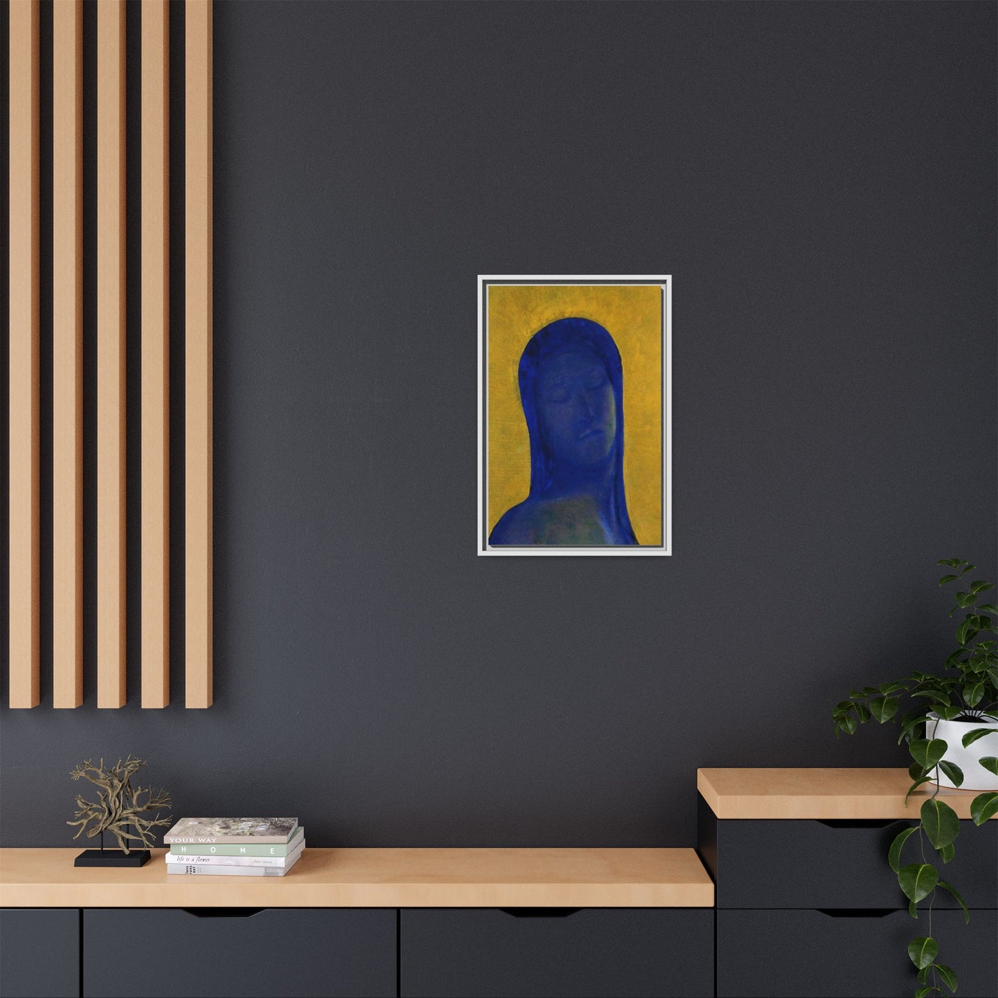 Closed Eyes by Odilon Redon Framed Matte Canvas Wall Art Print