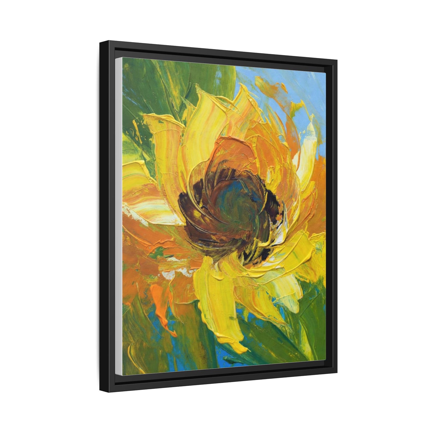 Framed Sunflower Abstract Matte Canvas Print