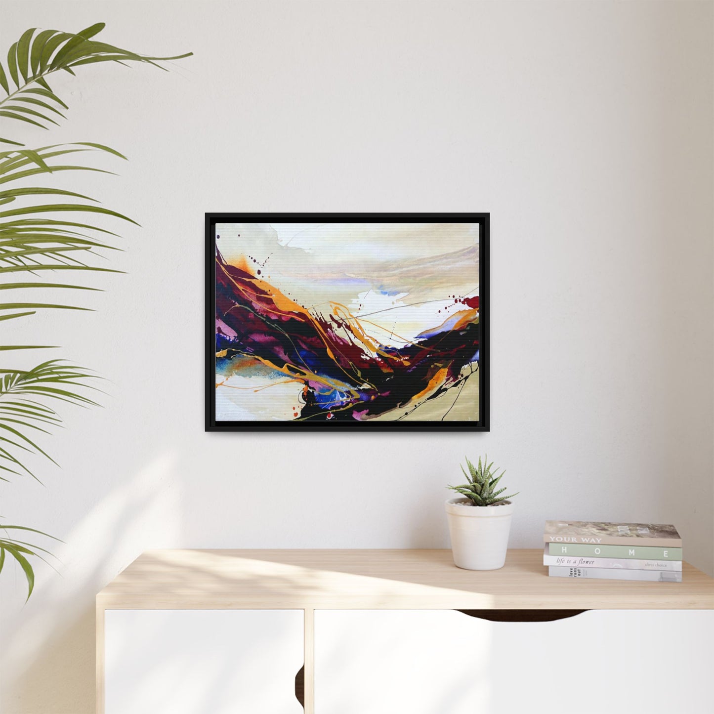 Abstract Flow Matte Canvas Framed Wall Art