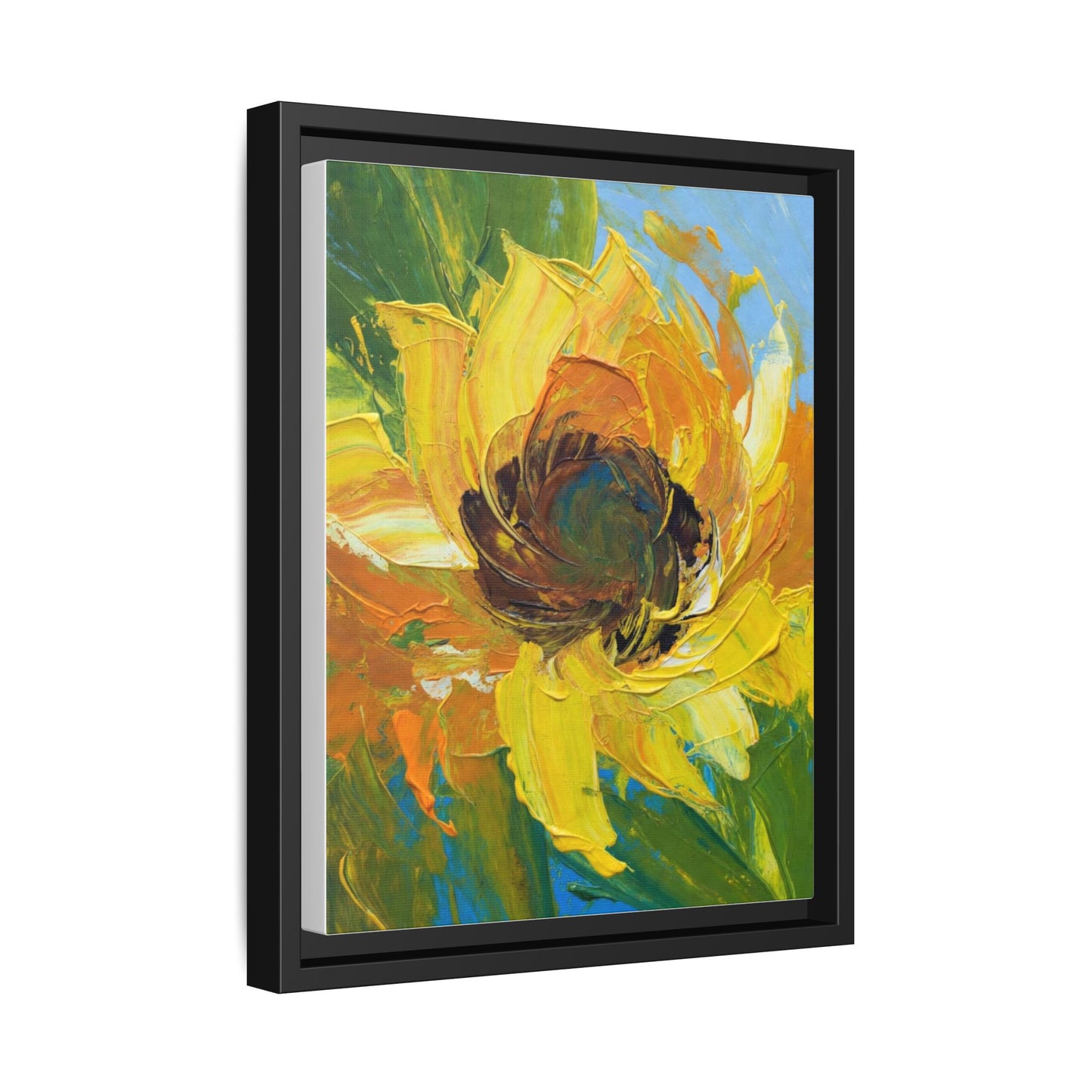 Framed Sunflower Abstract Matte Canvas Print