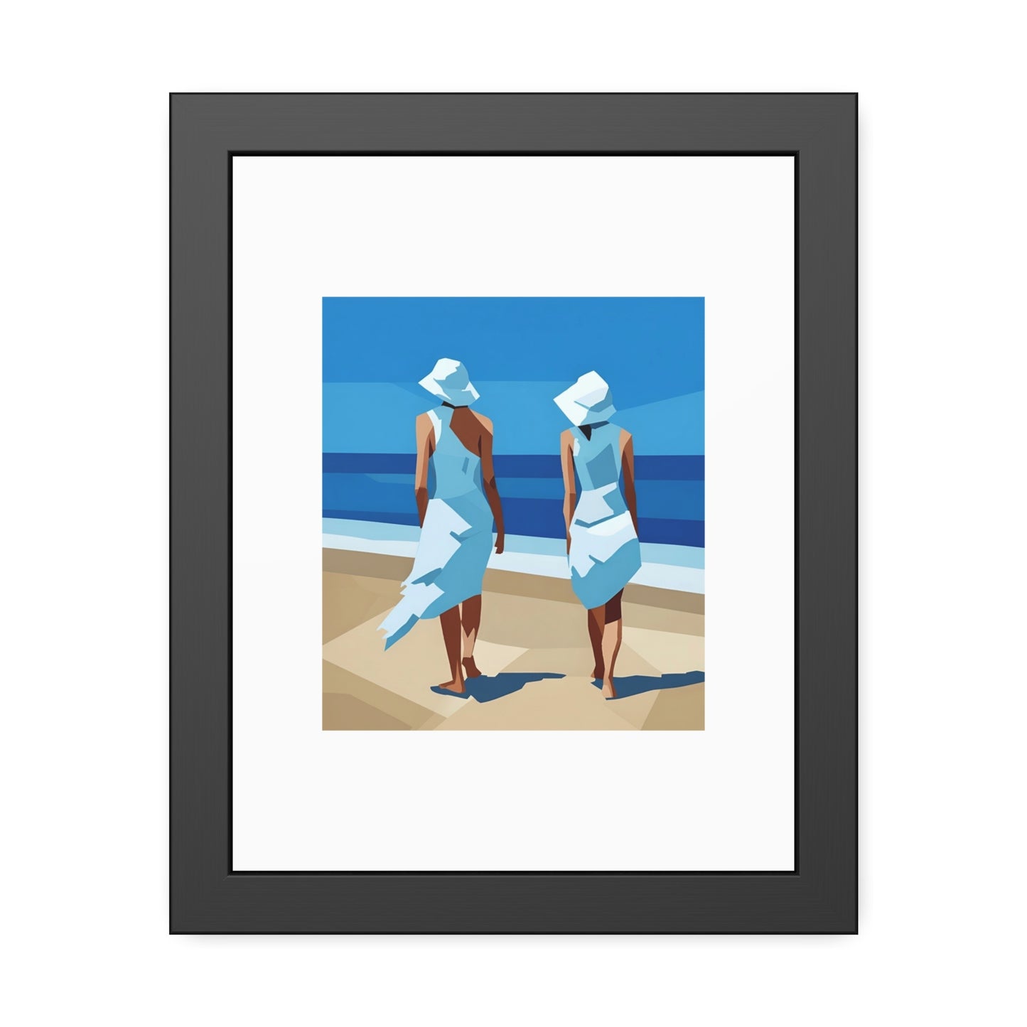 Framed Beach Poster — Vintage Coastal Art Print