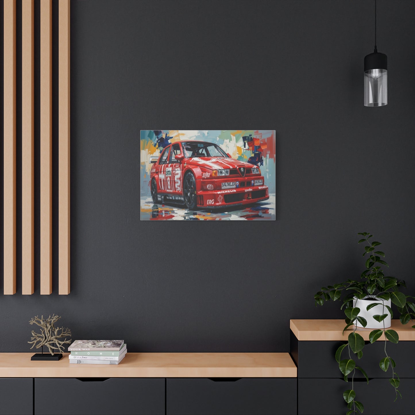 Racing Alfa Romeo Canvas Print — Red Race Car Stretched Wall Art