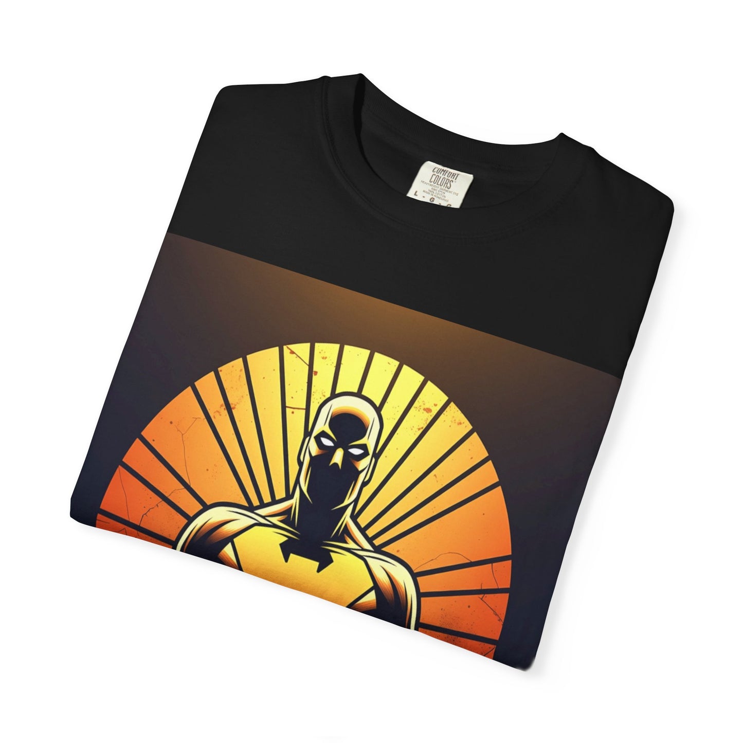 Superhero Sunrise T-Shirt — Bold Chest Emblem Graphic
