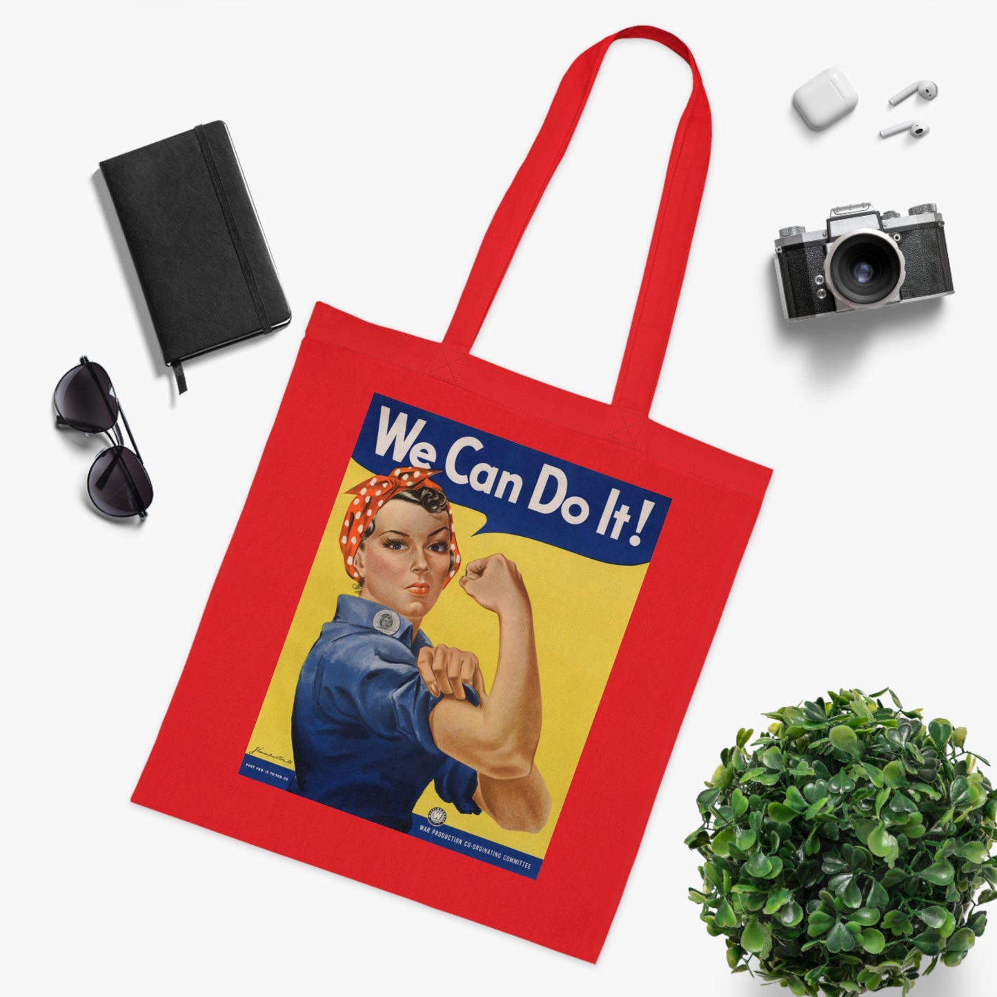 We Can Do It! Rosie the Riveter Cotton Tote — Vintage Feminist Empowerment Shopper