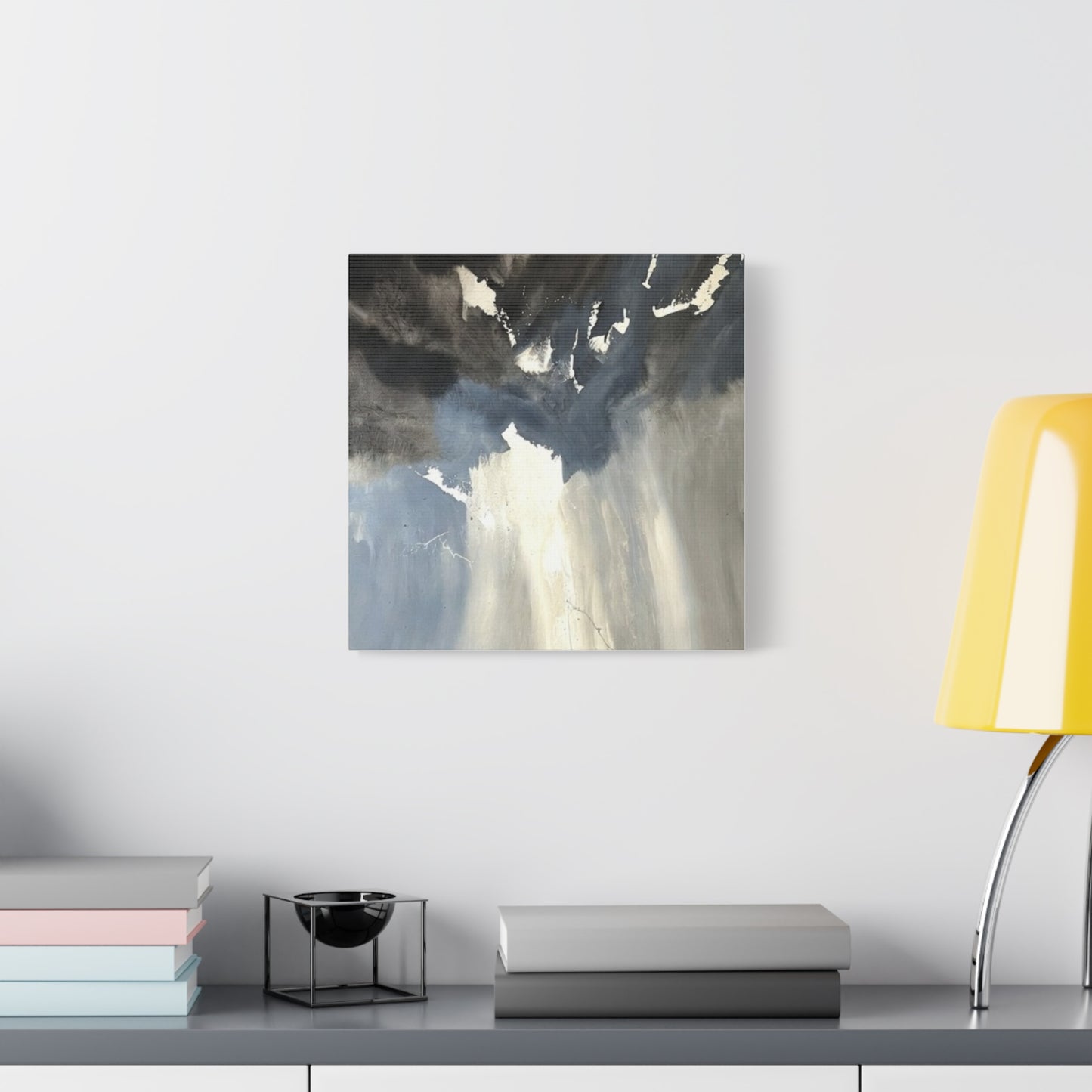 Abstract Storm Canvas Print — Dramatic Blue & Gray Matte Wall Art