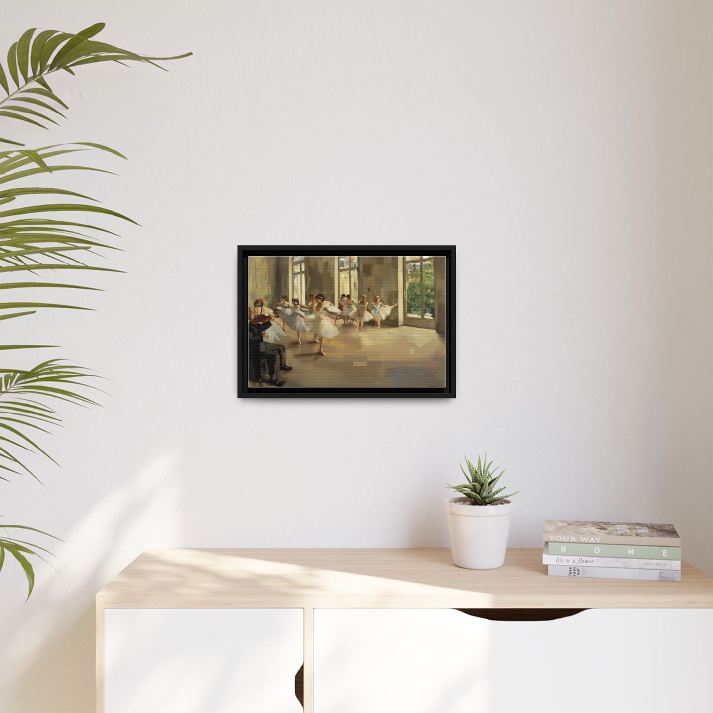 Framed Matte Canvas Print — Ballet Class Scene (Impressionist Dancers)