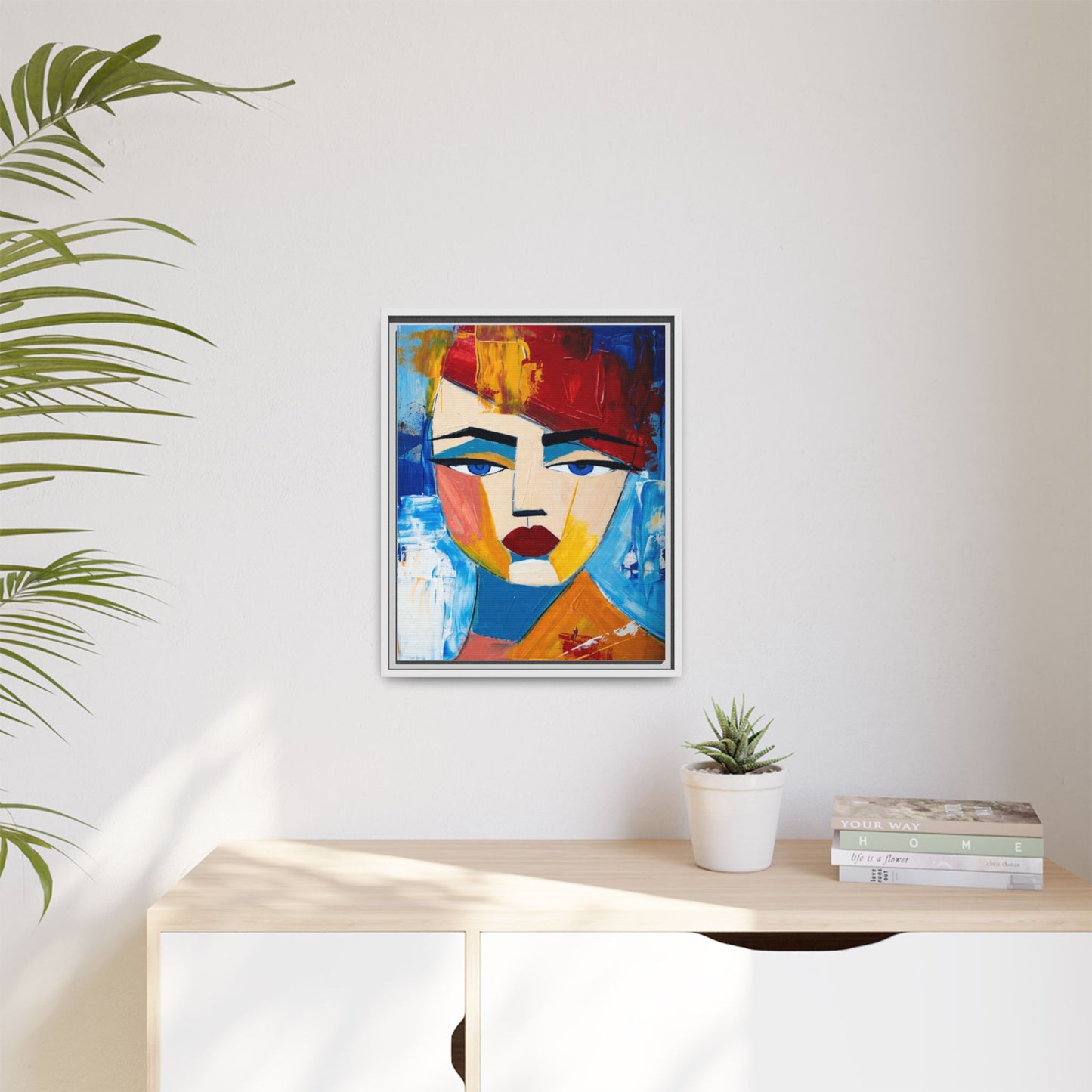 Abstract Colorful Portrait Framed Canvas Art