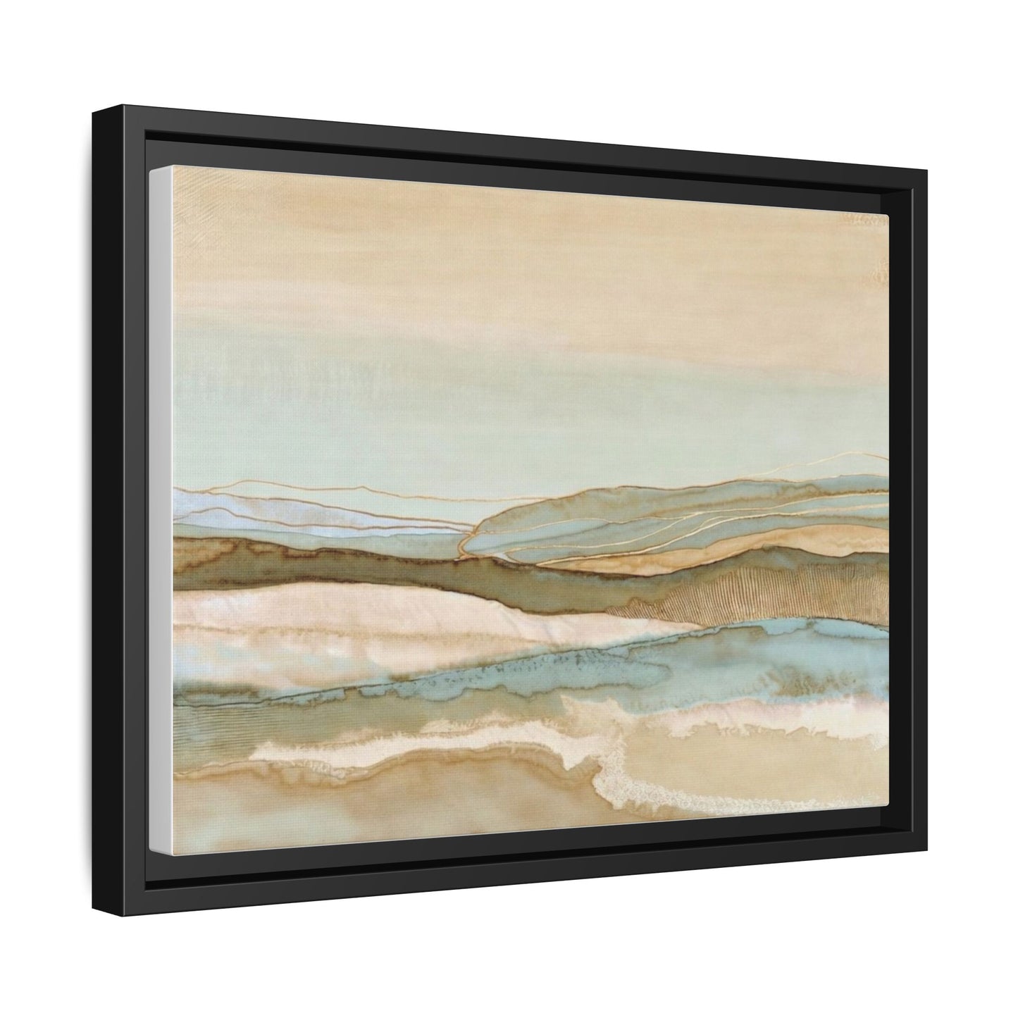 Framed Matte Canvas Coastal Abstract Landscape Wall Art