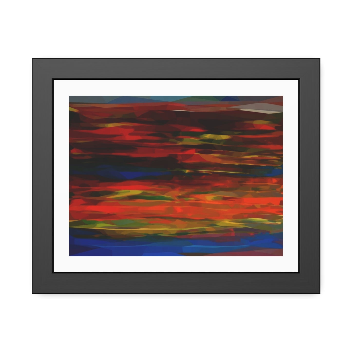 Abstract Sunset Framed Poster — Colorful Modern Wall Art
