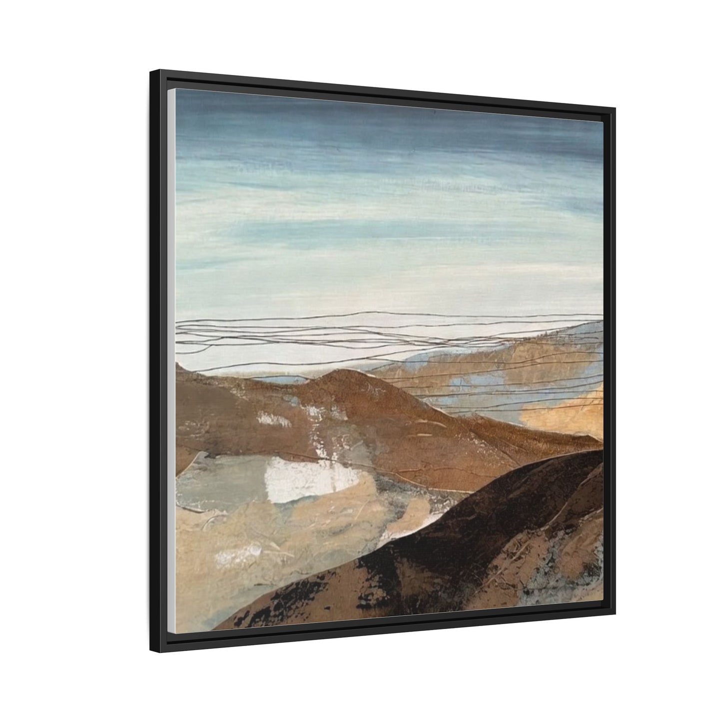 Framed Matte Canvas Art — Serene Abstract Landscape