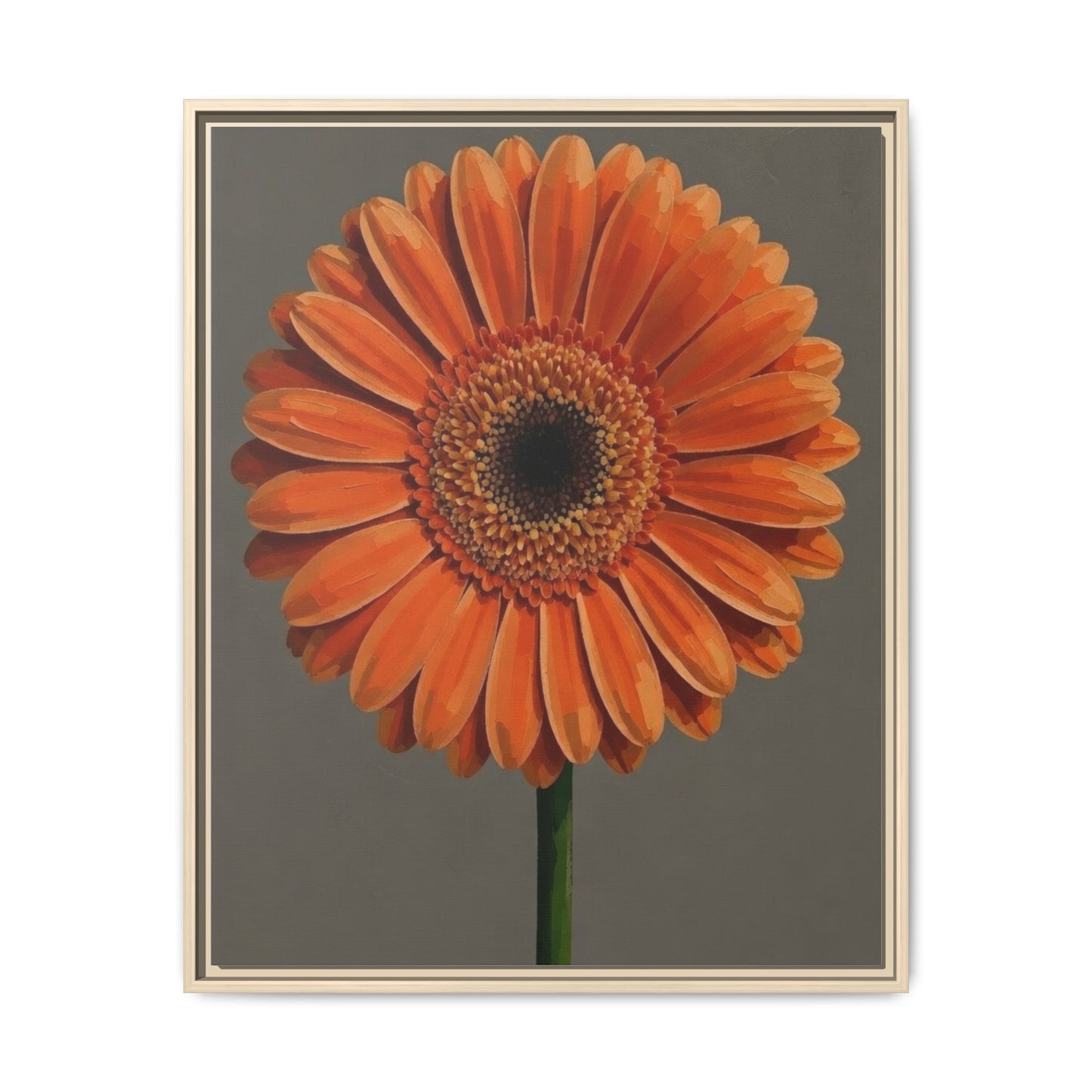 Orange Gerbera Daisy Matte Canvas Print (Framed)