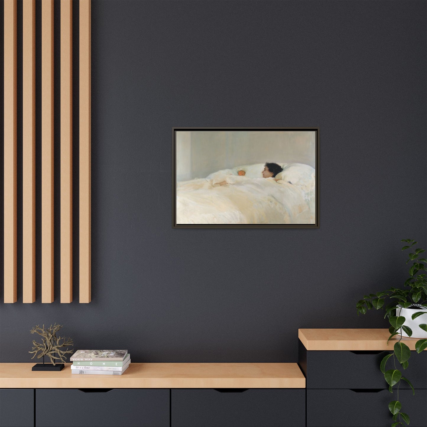 Mother by Joaquin Sorolla y Bastida Framed Matte Canvas Wall Art Print