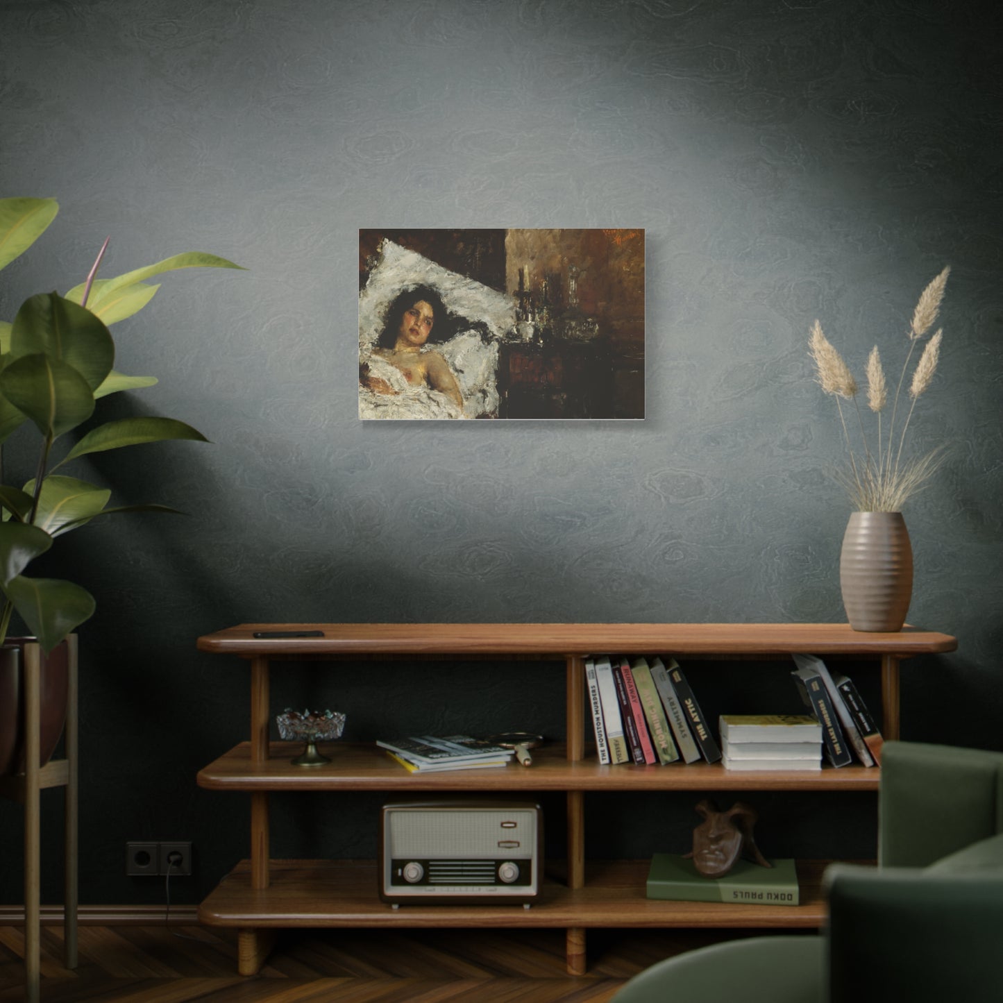 Resting by Antonio Mancini Matte Canvas Wall Art Print