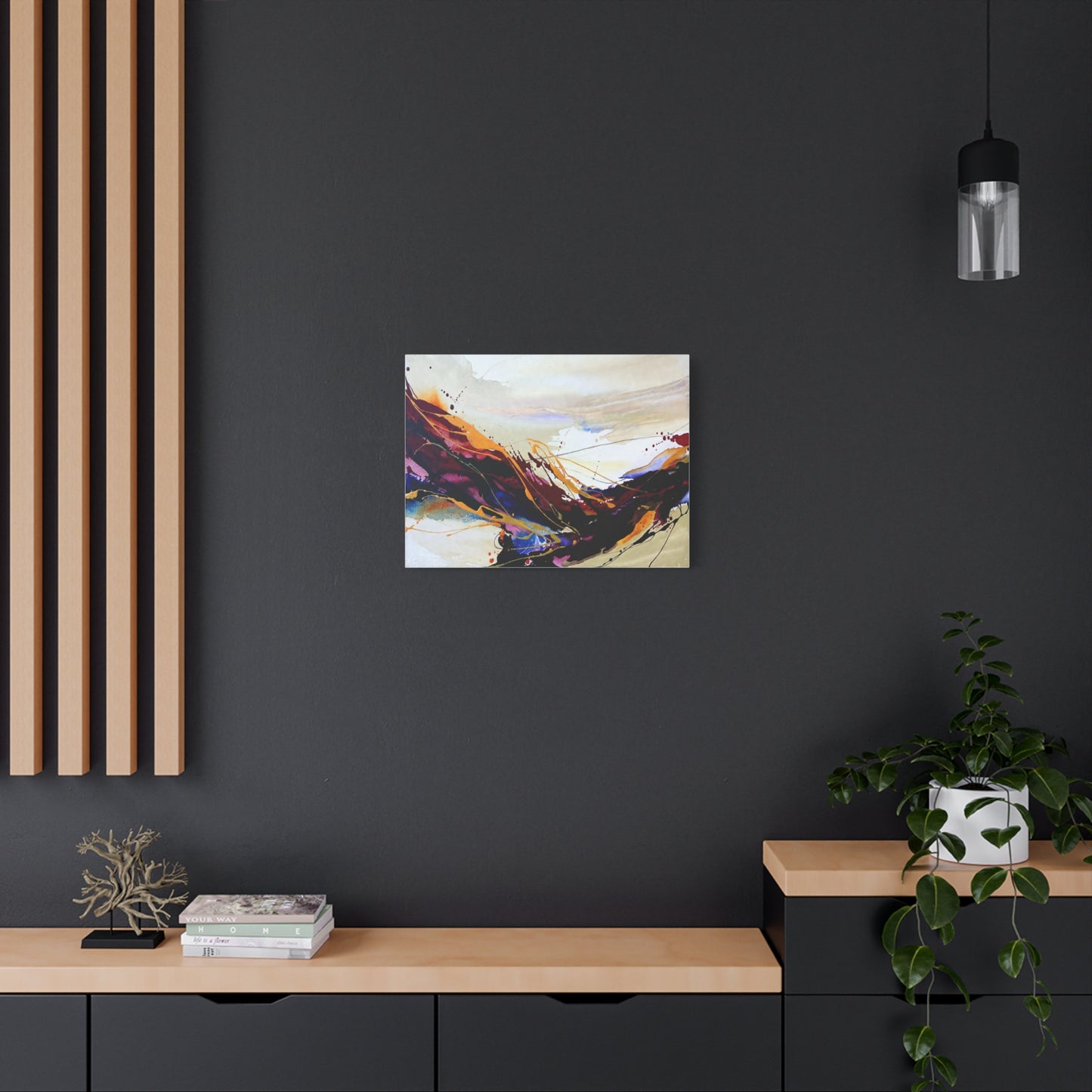 Abstract Color Flow Matte Stretched Canvas – Vibrant Modern Wall Art