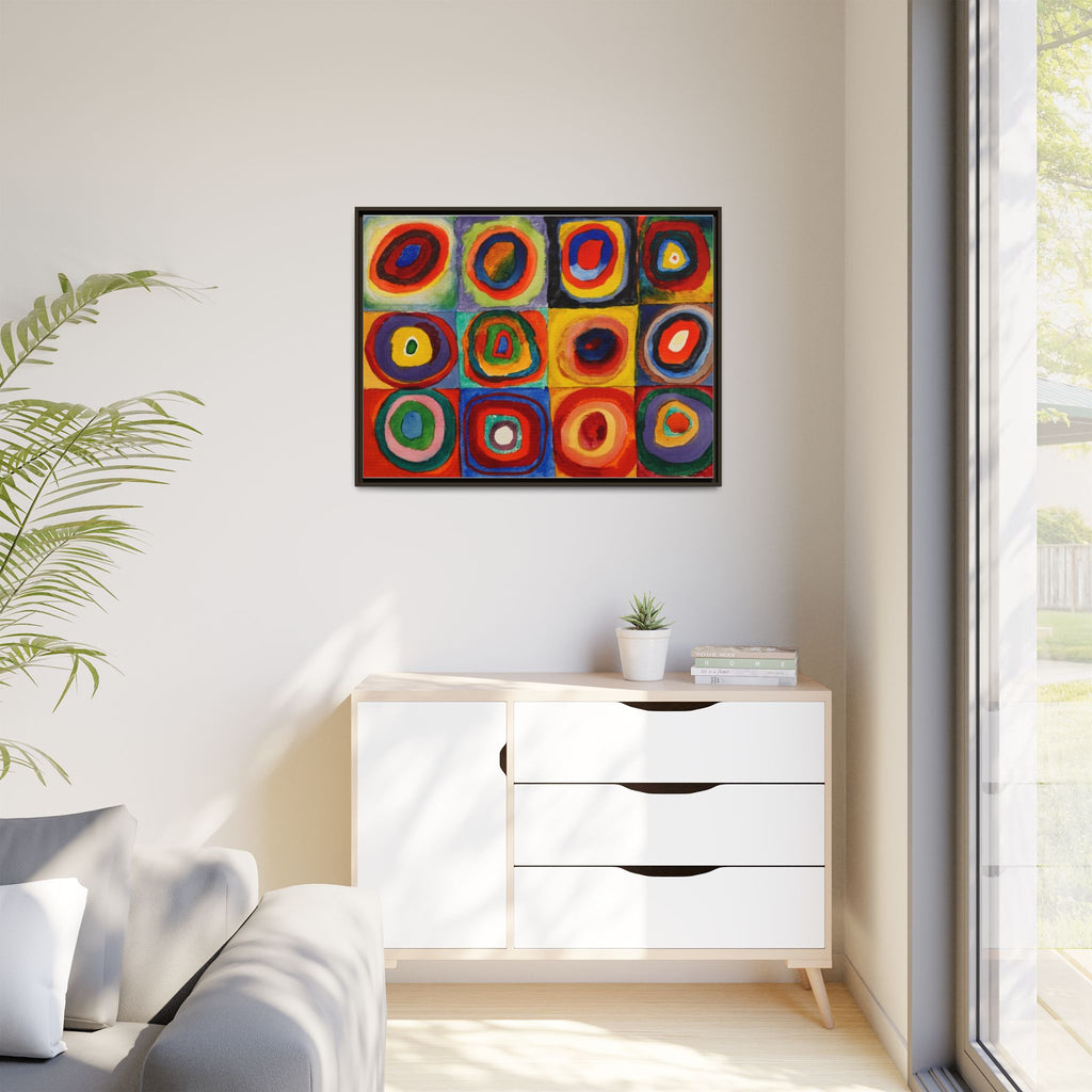 Colour Study, Squares with Concentric Circles by Vassily Kandinsky Framed Abstract Canvas Print