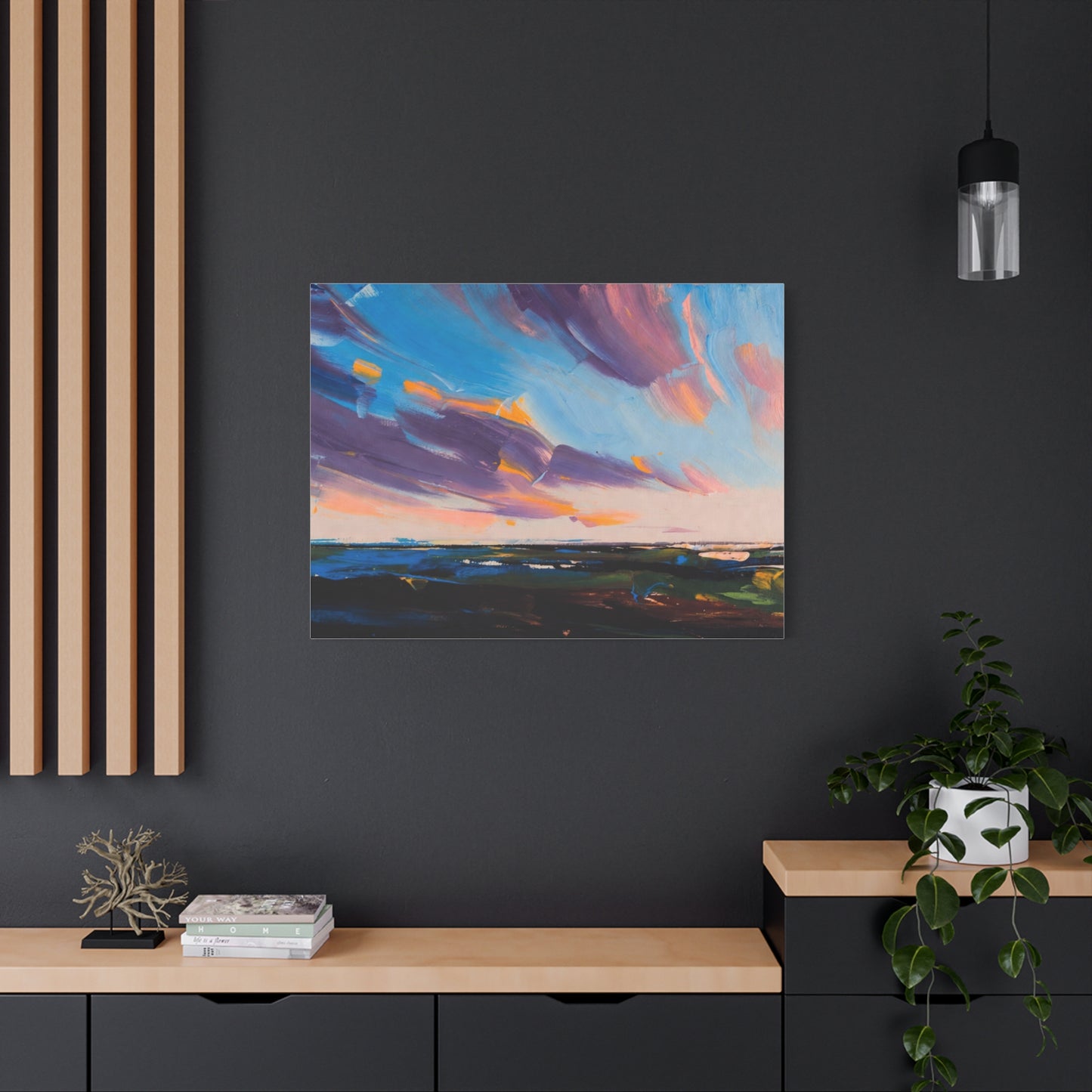 Abstract Coastal Sunset Canvas Print — Matte Stretched Wall Art