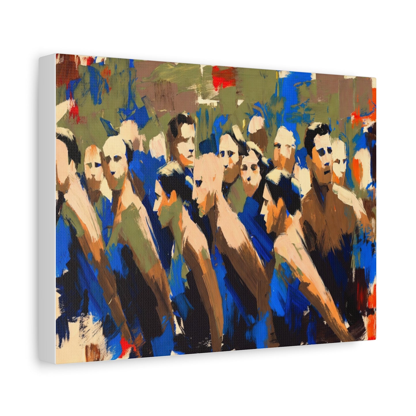 Abstract Crowd Painting Canvas Print — Stretched Matte Wall Art