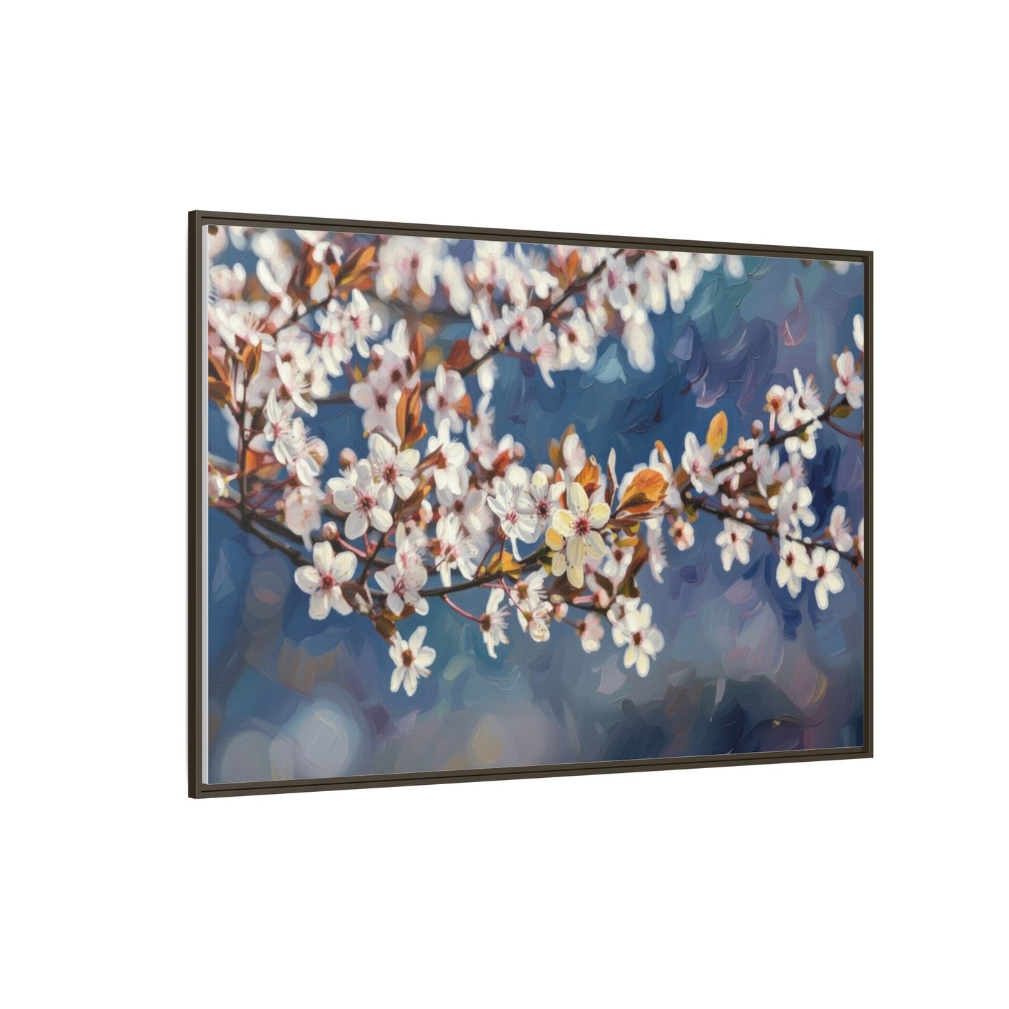 Framed Matte Canvas Print — Cherry Blossom Branch Wall Art