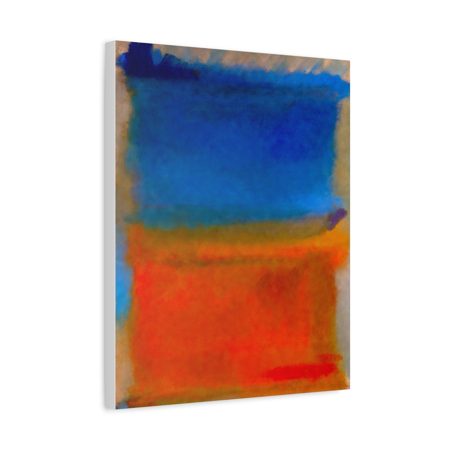 Abstract Blue and Orange Canvas Print — Modern Stretched Wall Art