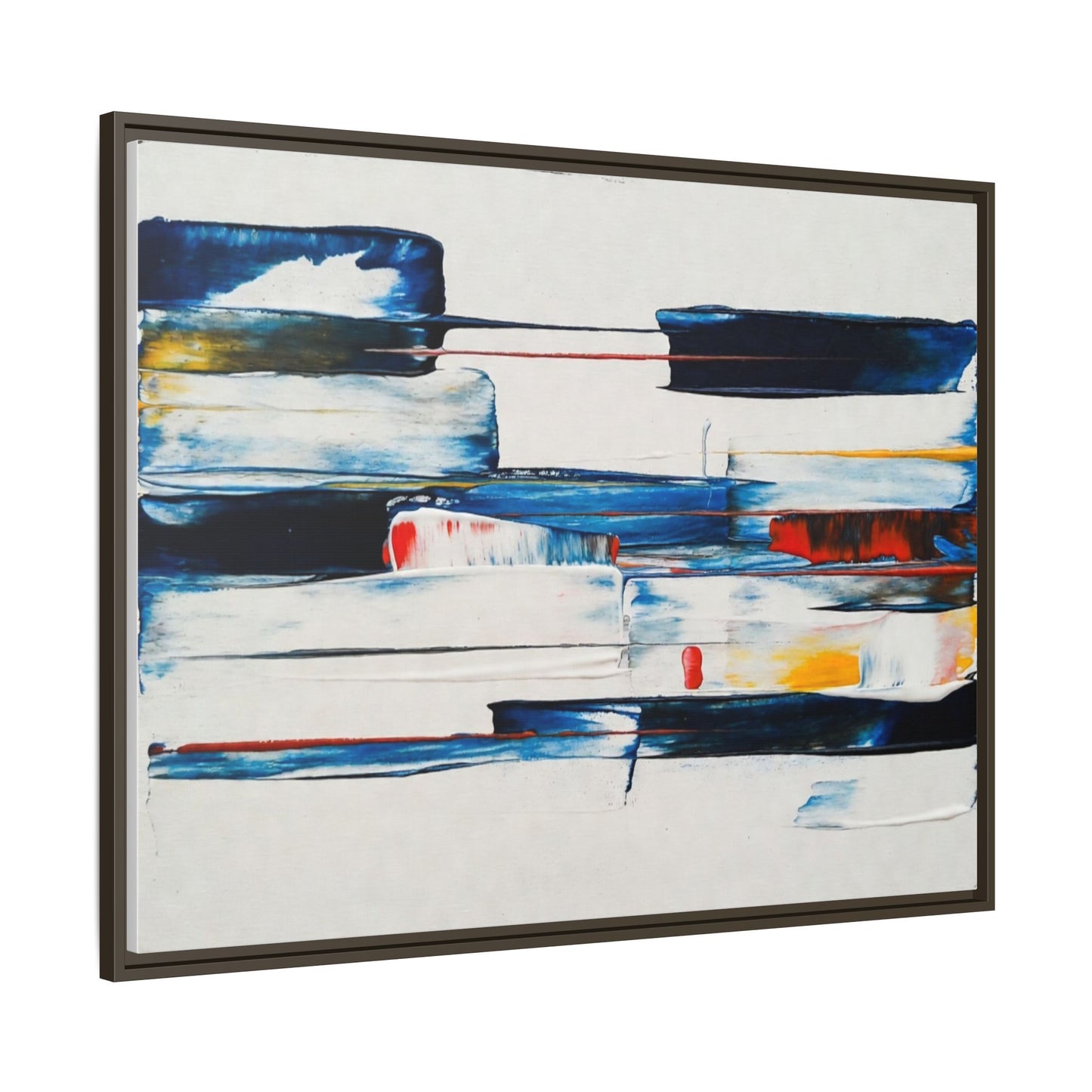 Abstract Coastal Brushstrokes Framed Canvas Print