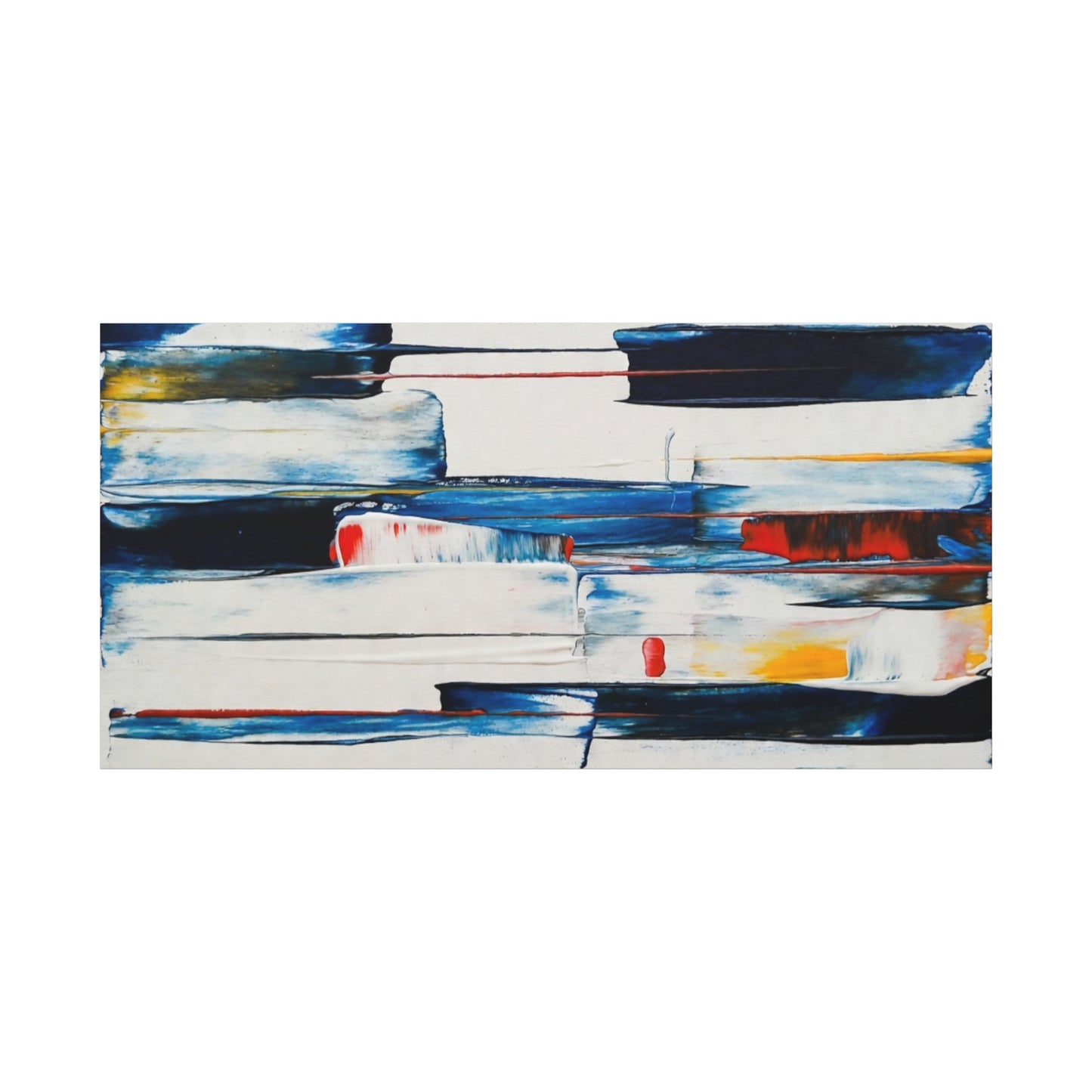 Abstract Blue Brushstroke Canvas Wall Art — Modern Stretched Matte Canvas