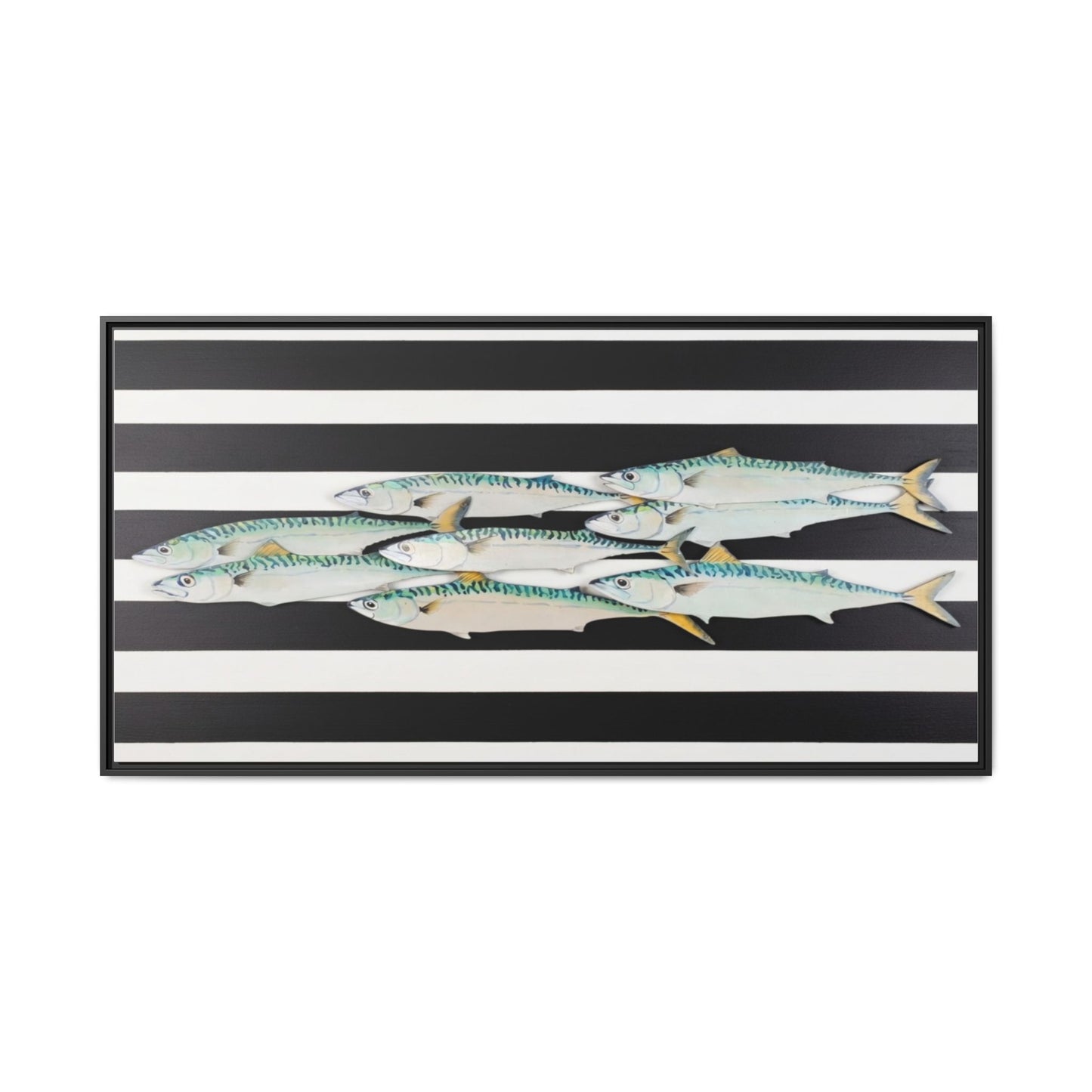 Striped Mackerel Canvas Print — Framed Matte Fish Wall Art