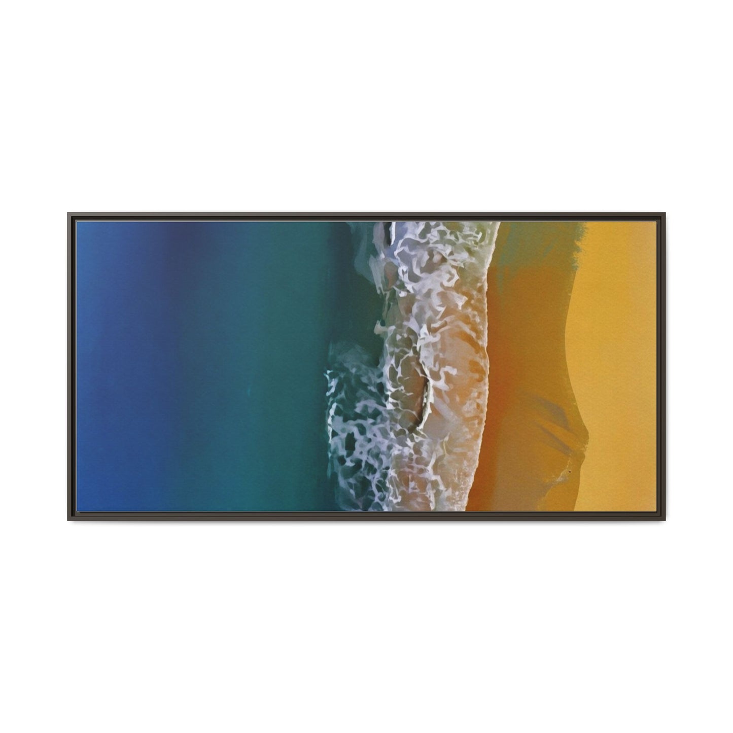 Framed Matte Canvas Seascape Print – Coastal Waves Wall Art
