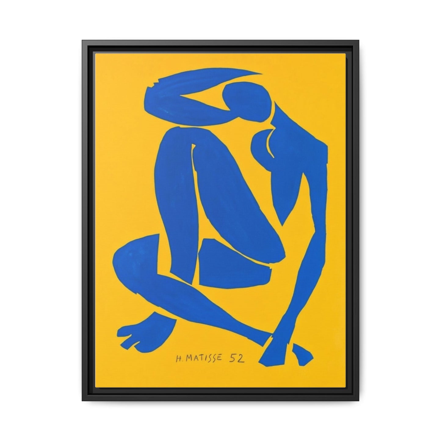 Abstract Blue Nude Matte Canvas Wall Art, Framed