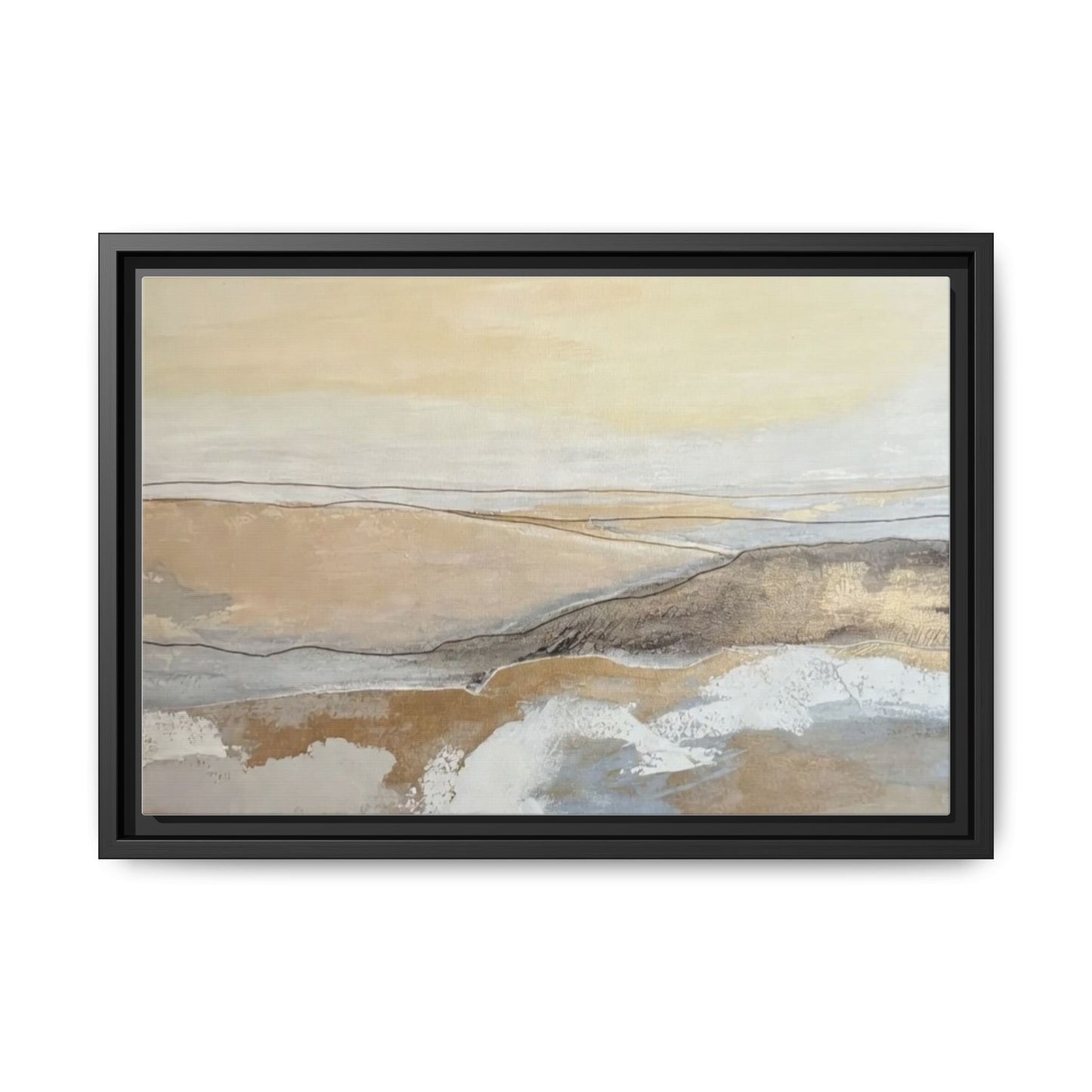Framed Abstract Coastal Landscape Matte Canvas Wall Art