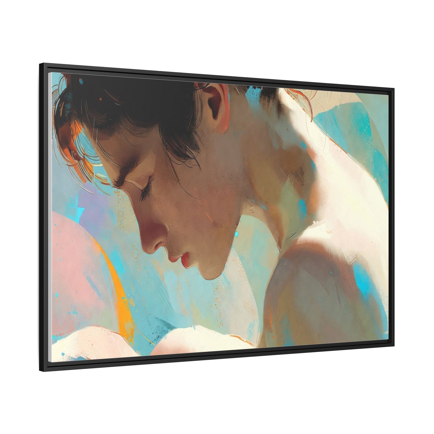 Framed Matte Canvas Print — Dreamy Portrait Art (Multi‑Color)