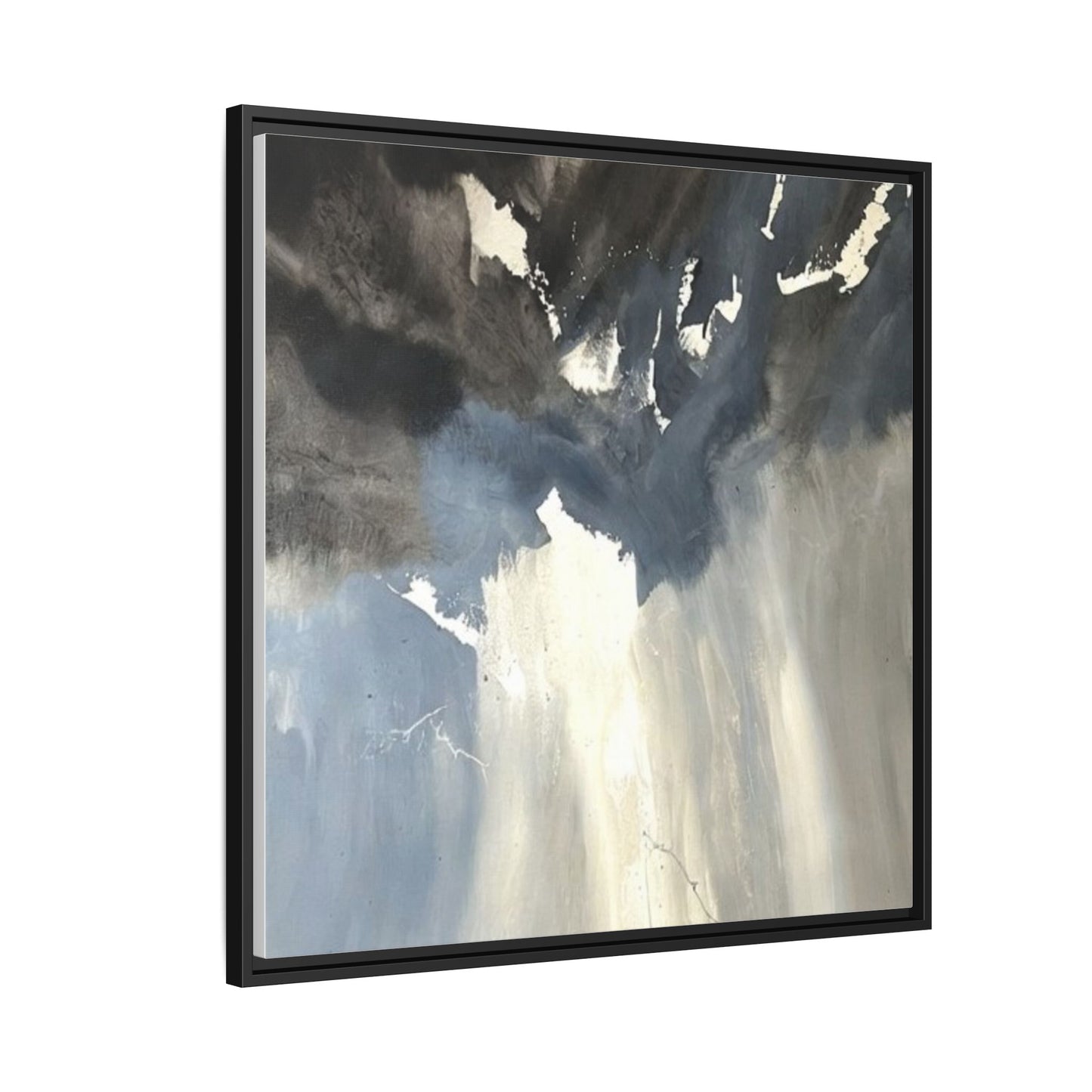 Framed Matte Canvas Art — Moody Abstract Sky Painting