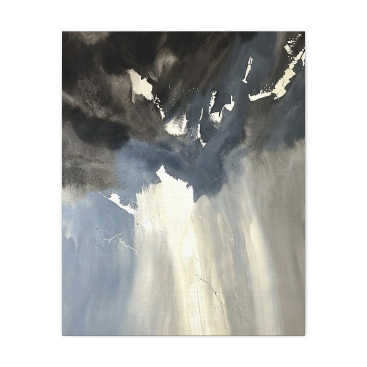 Abstract Storm Canvas Print — Dramatic Blue & Gray Matte Wall Art