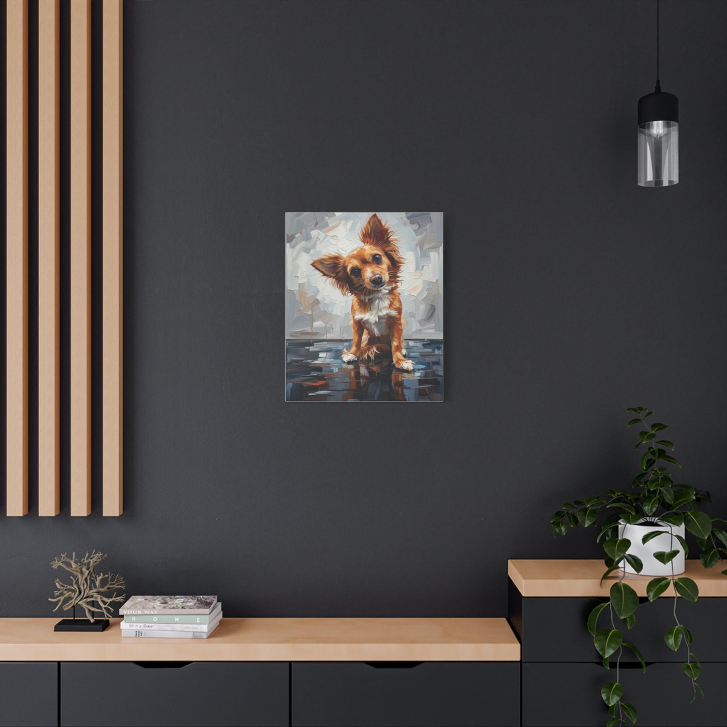 Charming Chihuahua Canvas Print — Whimsical Dog Portrait Wall Art