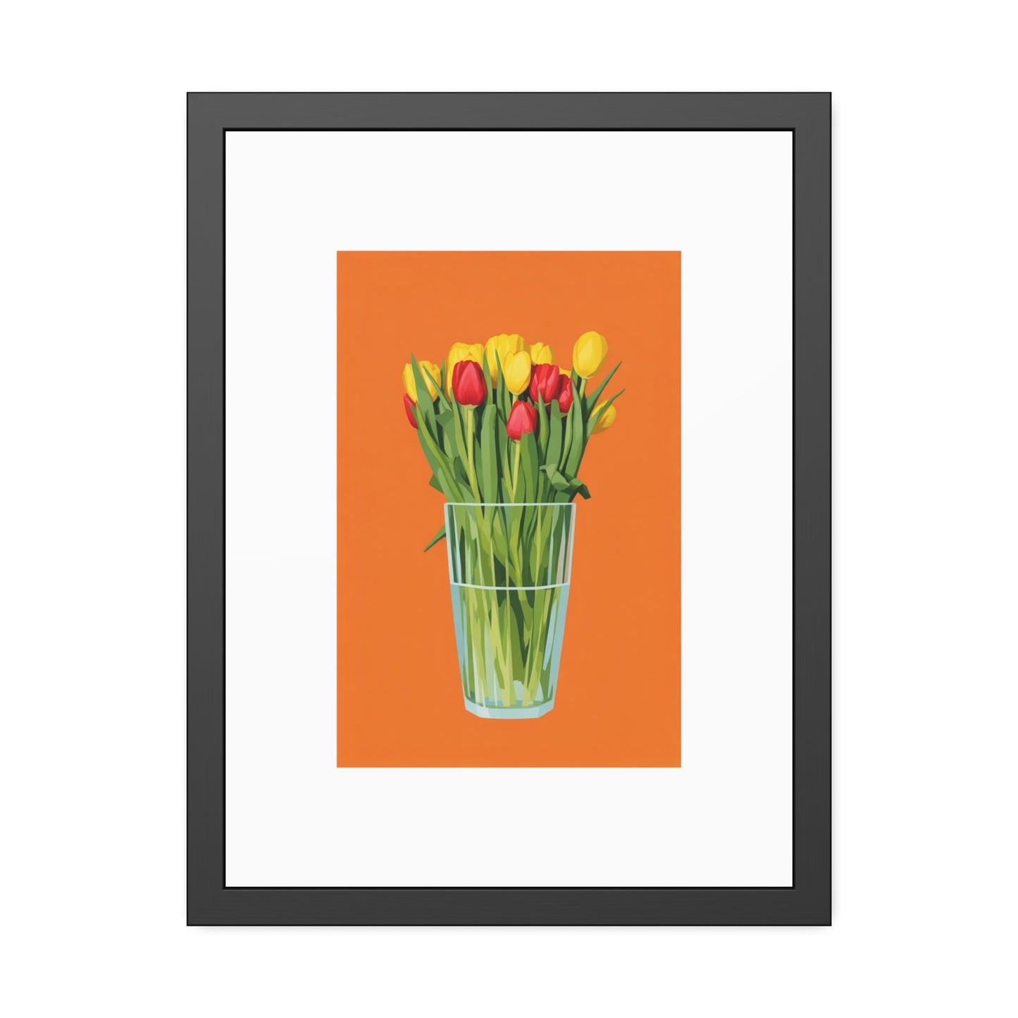 Framed Poster — Colorful Tulip Vase Wall Art (Spring Floral Print)