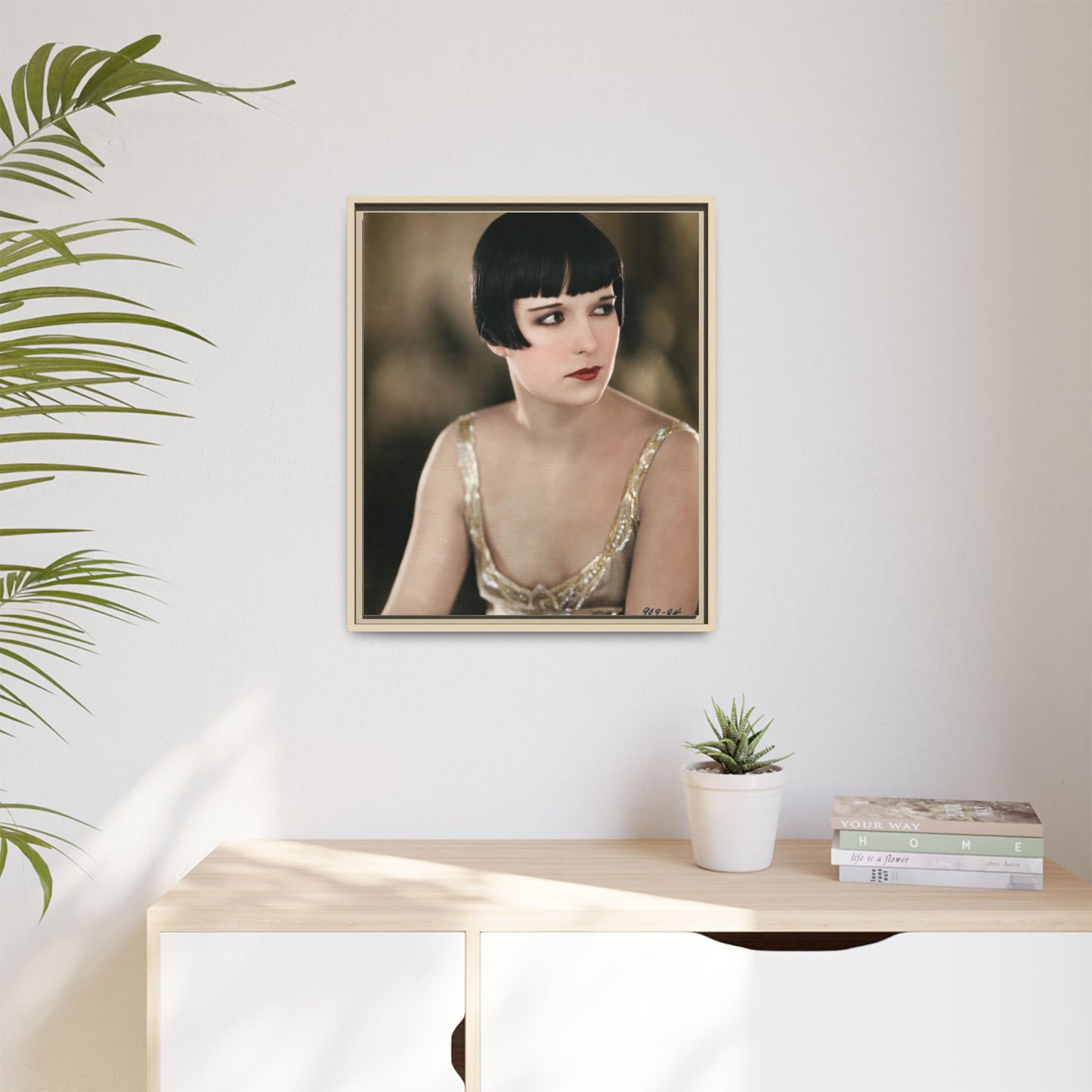 Vintage Louise Brooks Portrait Matte Canvas Framed Wall Art