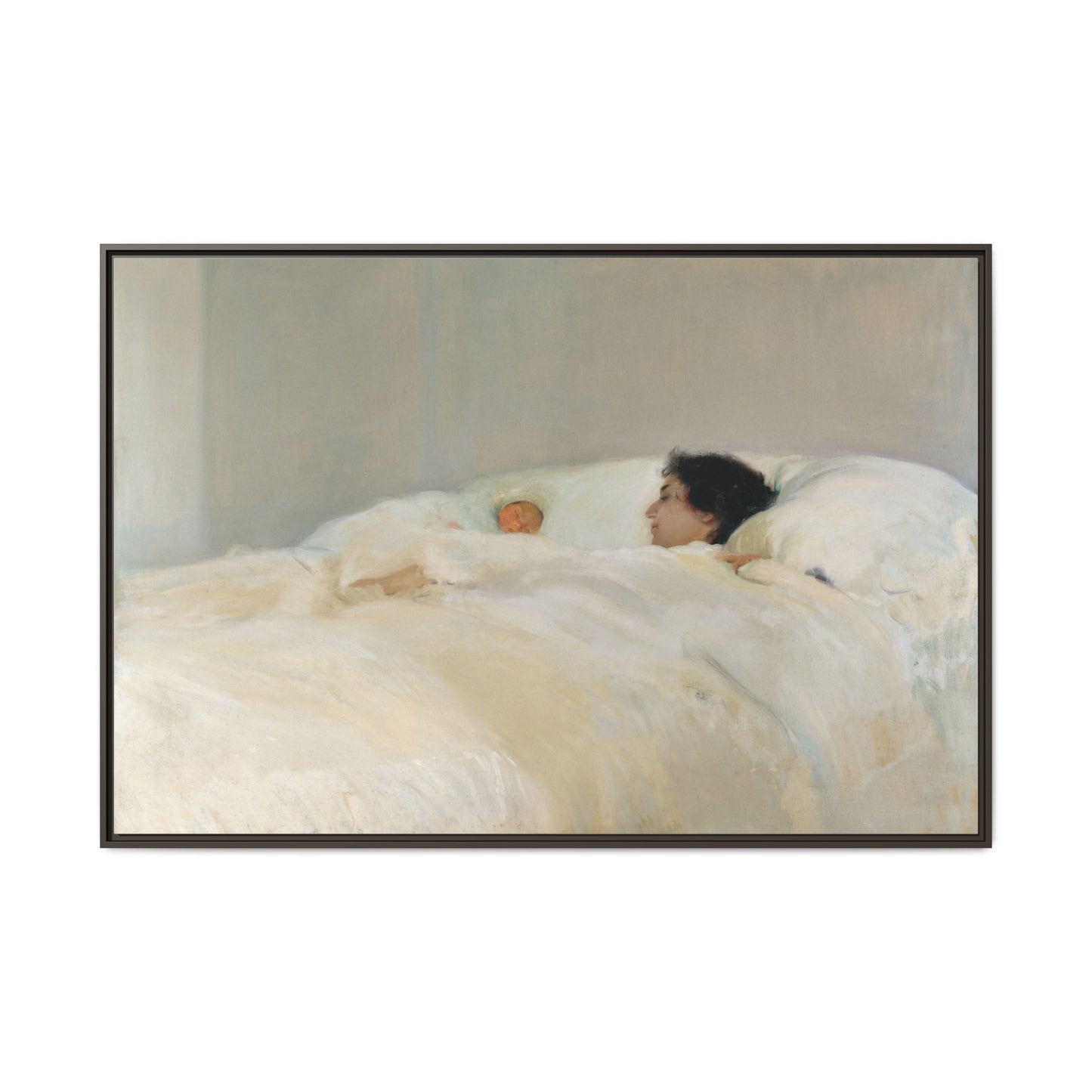 Mother by Joaquin Sorolla y Bastida Framed Matte Canvas Wall Art Print