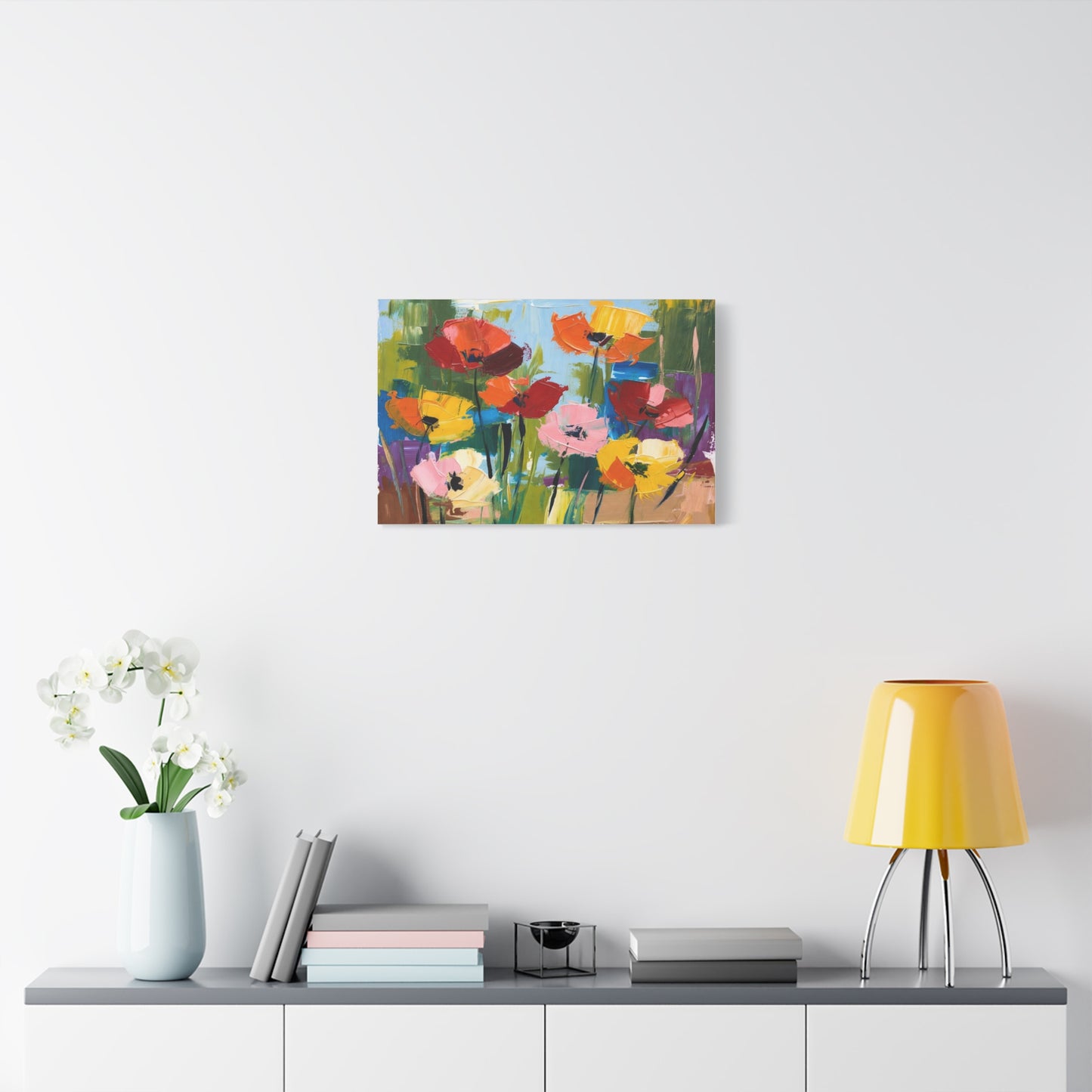 Colorful Abstract Floral Canvas Wall Art — Matte Stretched 1.25"