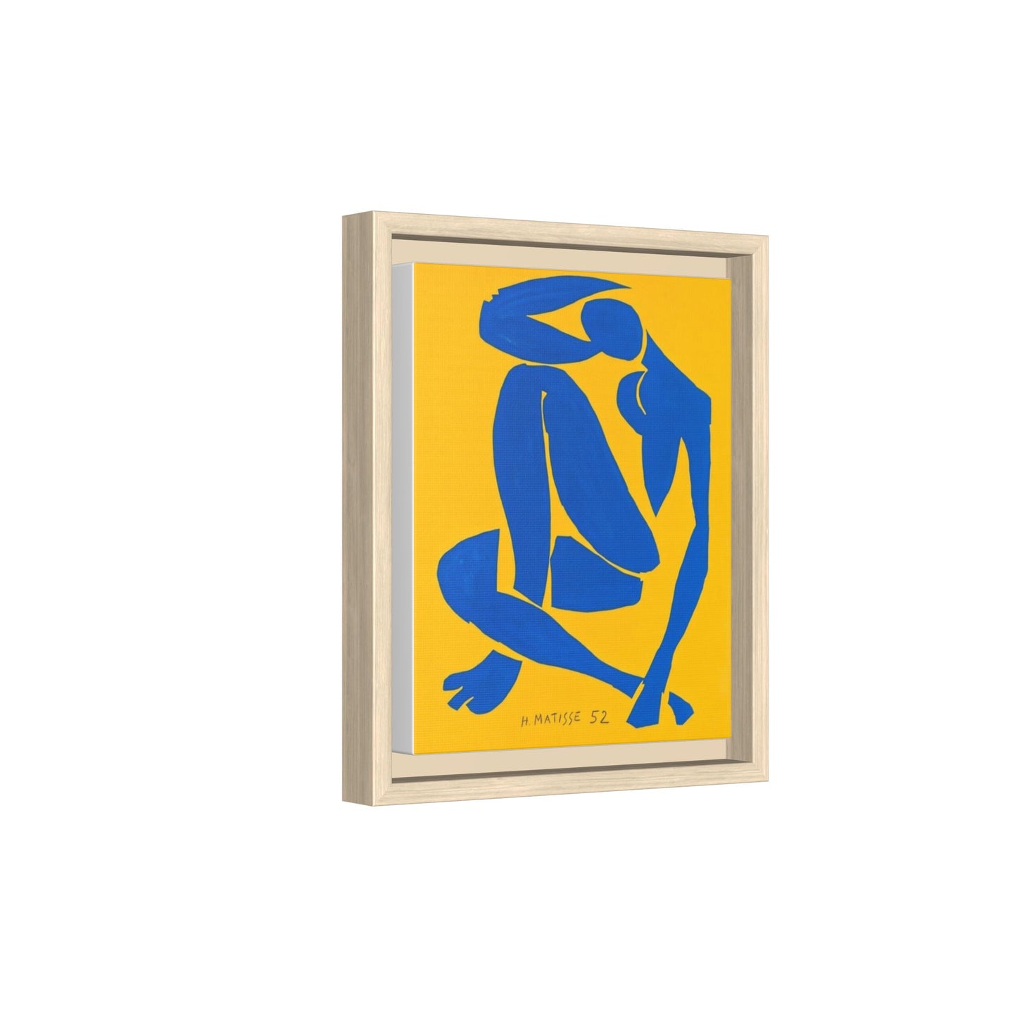 Abstract Blue Nude Matte Canvas Wall Art, Framed