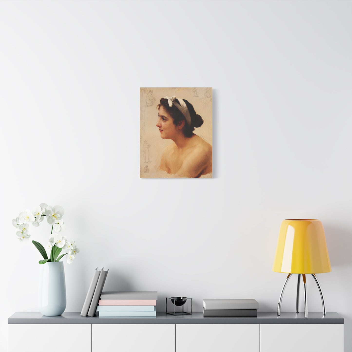 Study Of A Woman For Offering To Love by William Adolphe Bouguereau Canvas Print Matte Stretched
