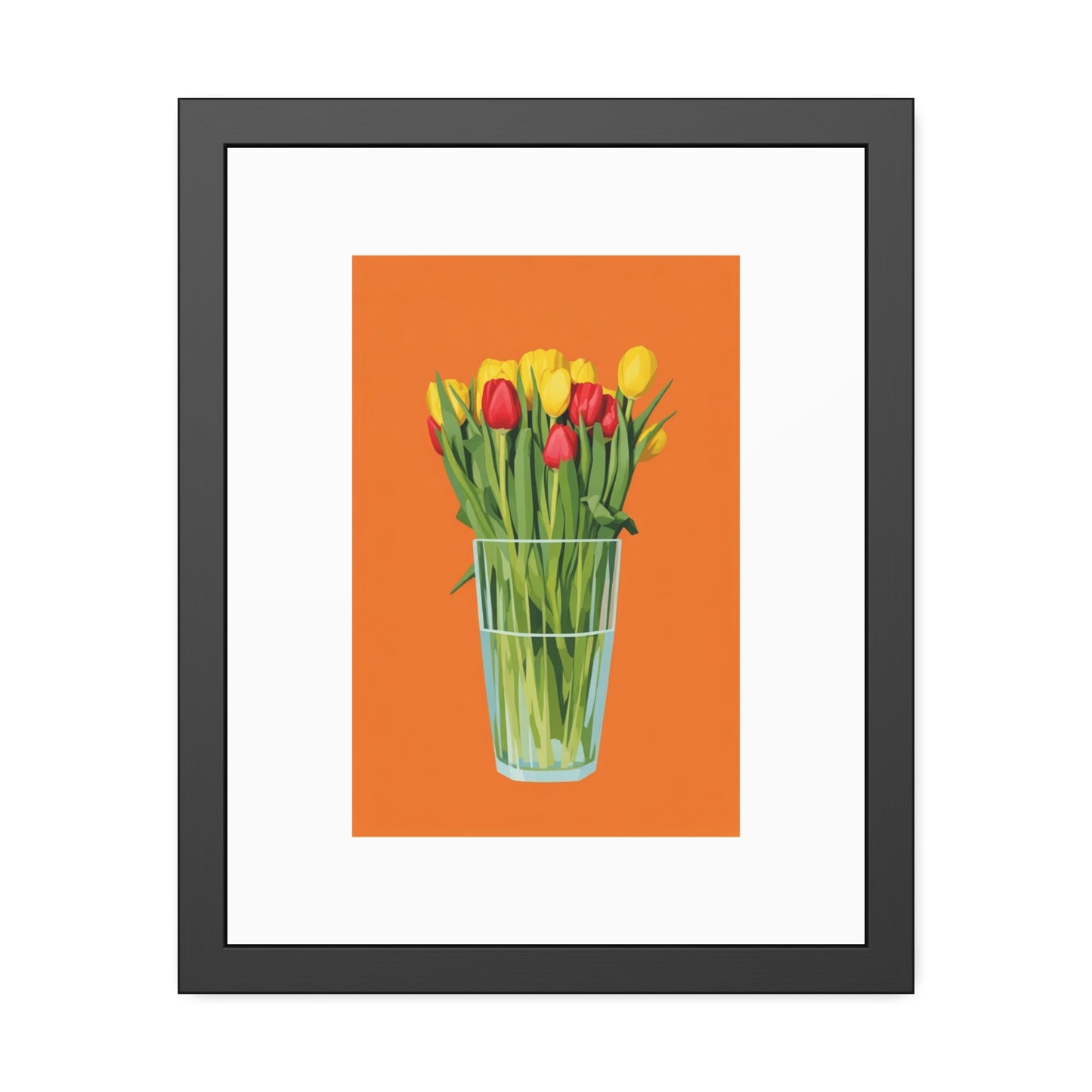 Framed Poster — Colorful Tulip Vase Wall Art (Spring Floral Print)