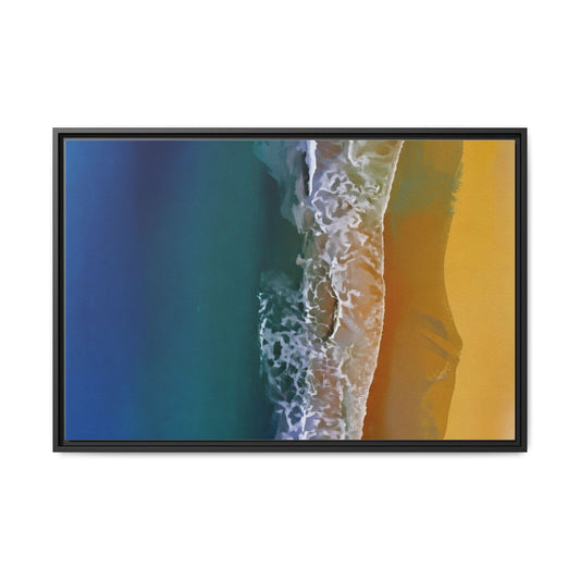 Framed Matte Canvas Seascape Print – Coastal Waves Wall Art