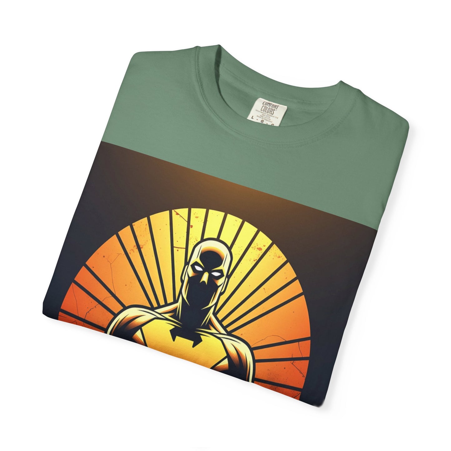 Superhero Sunrise T-Shirt — Bold Chest Emblem Graphic