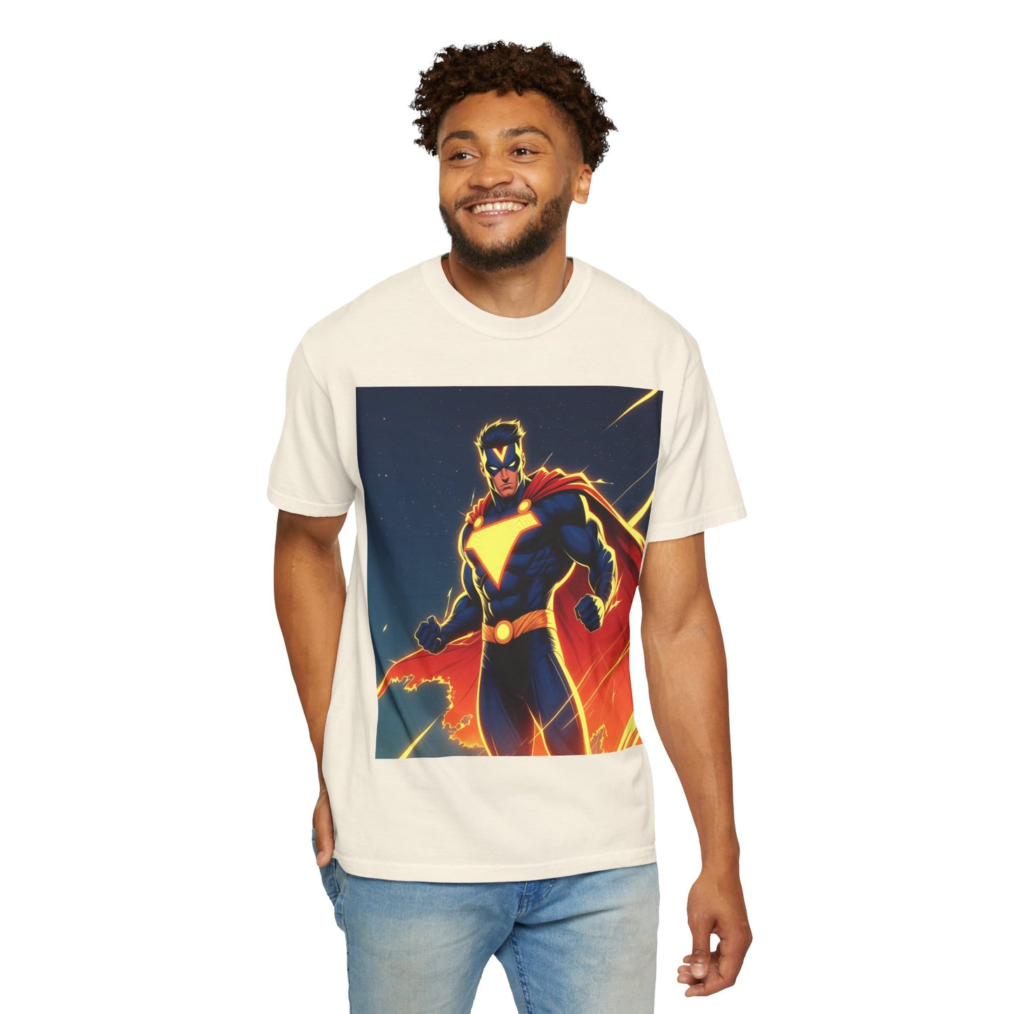 Superhero Graphic T-Shirt – Bold Cape Hero Design