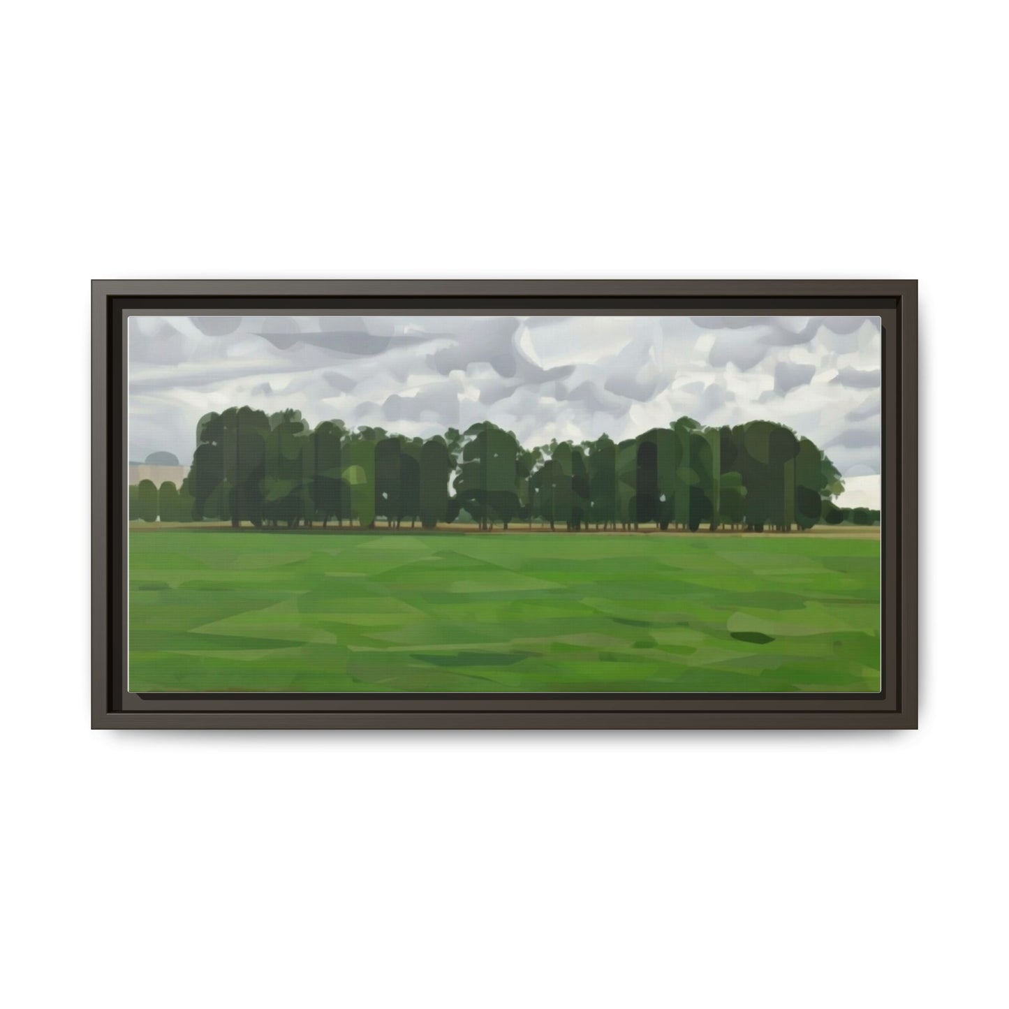 Framed Matte Canvas Print — Minimalist Green Landscape Art